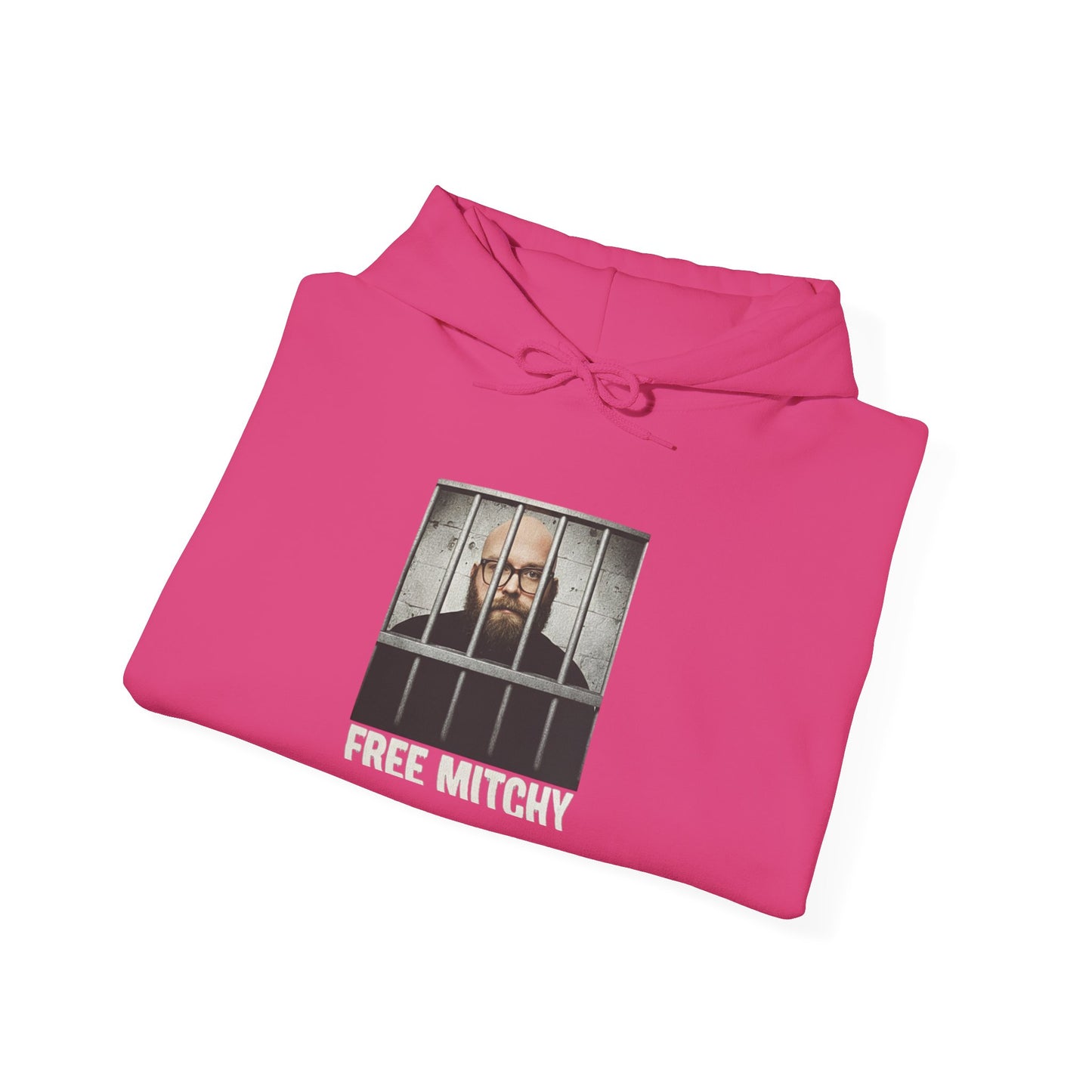 'Free Mitchy' | Portrait Behind Bars hoodie | 'Free Mitchy' prison mugshot design