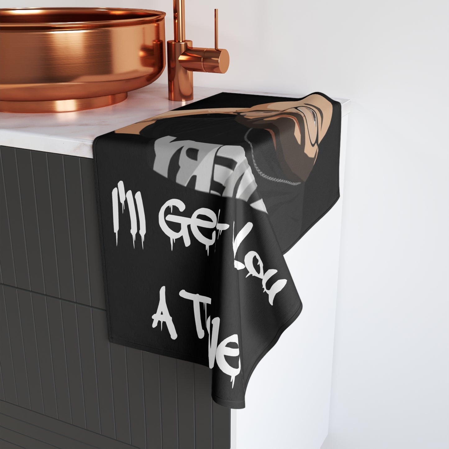 'Mitchy' | Cartoon Bearded Man Illustration Hand Towel | I'll Get You A Towel