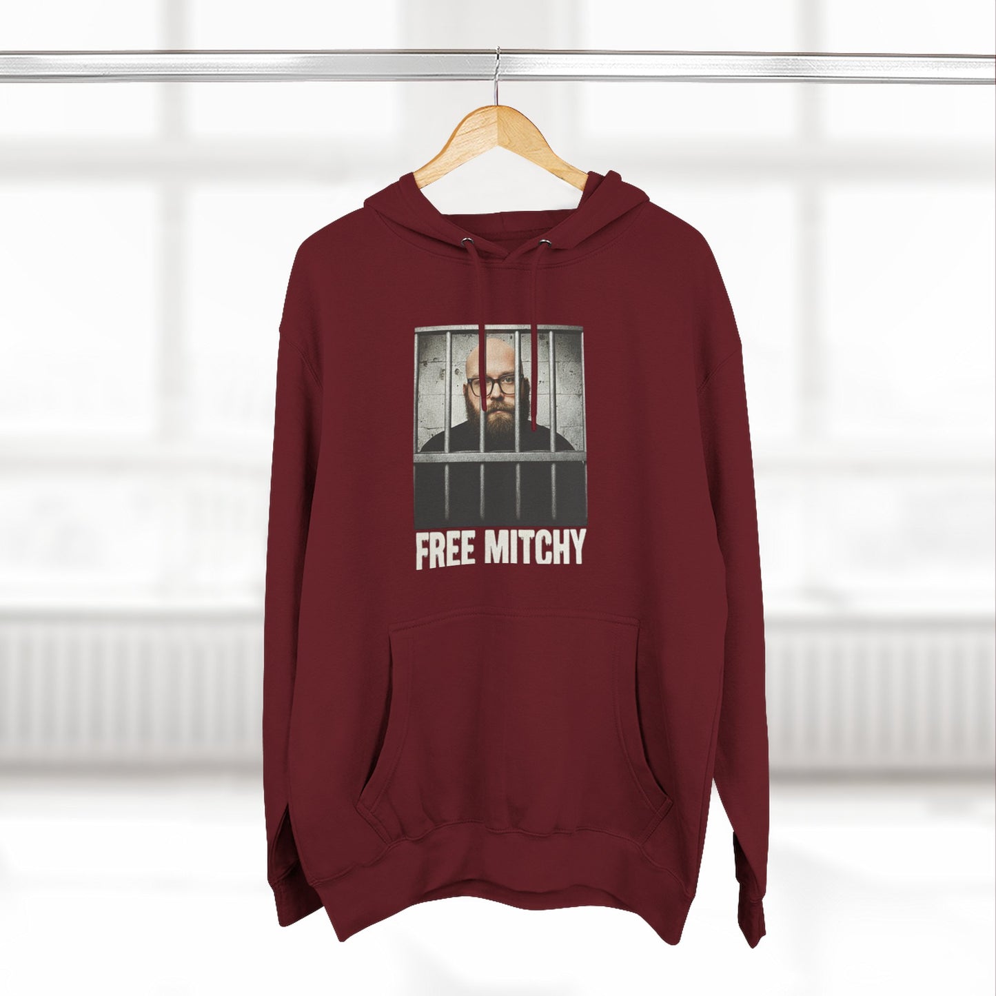 'Free Mitchy' Jail Photo Graphic Hoodie with Fiasco Clothing Back Logo