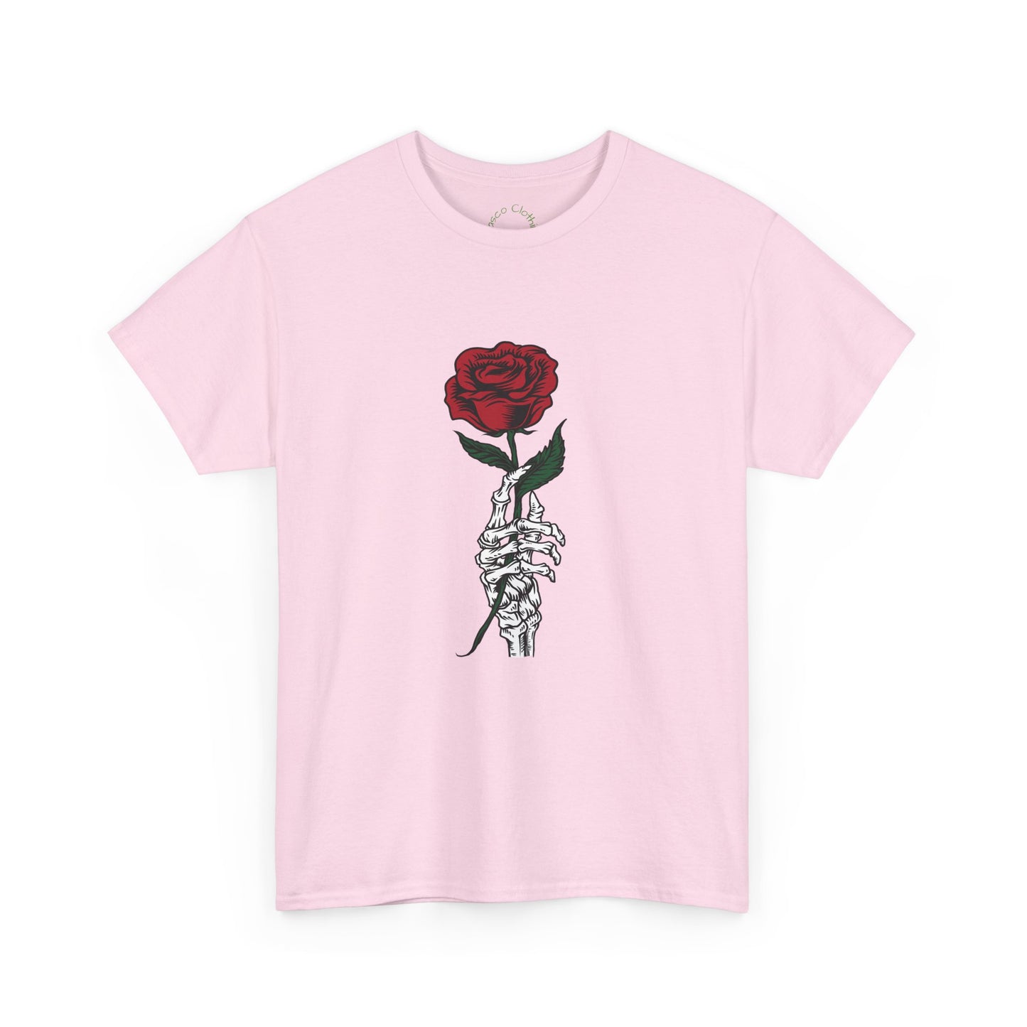 Vintage Rose Skeleton Tee - Unisex Heavy Cotton T-Shirt for Casual Style