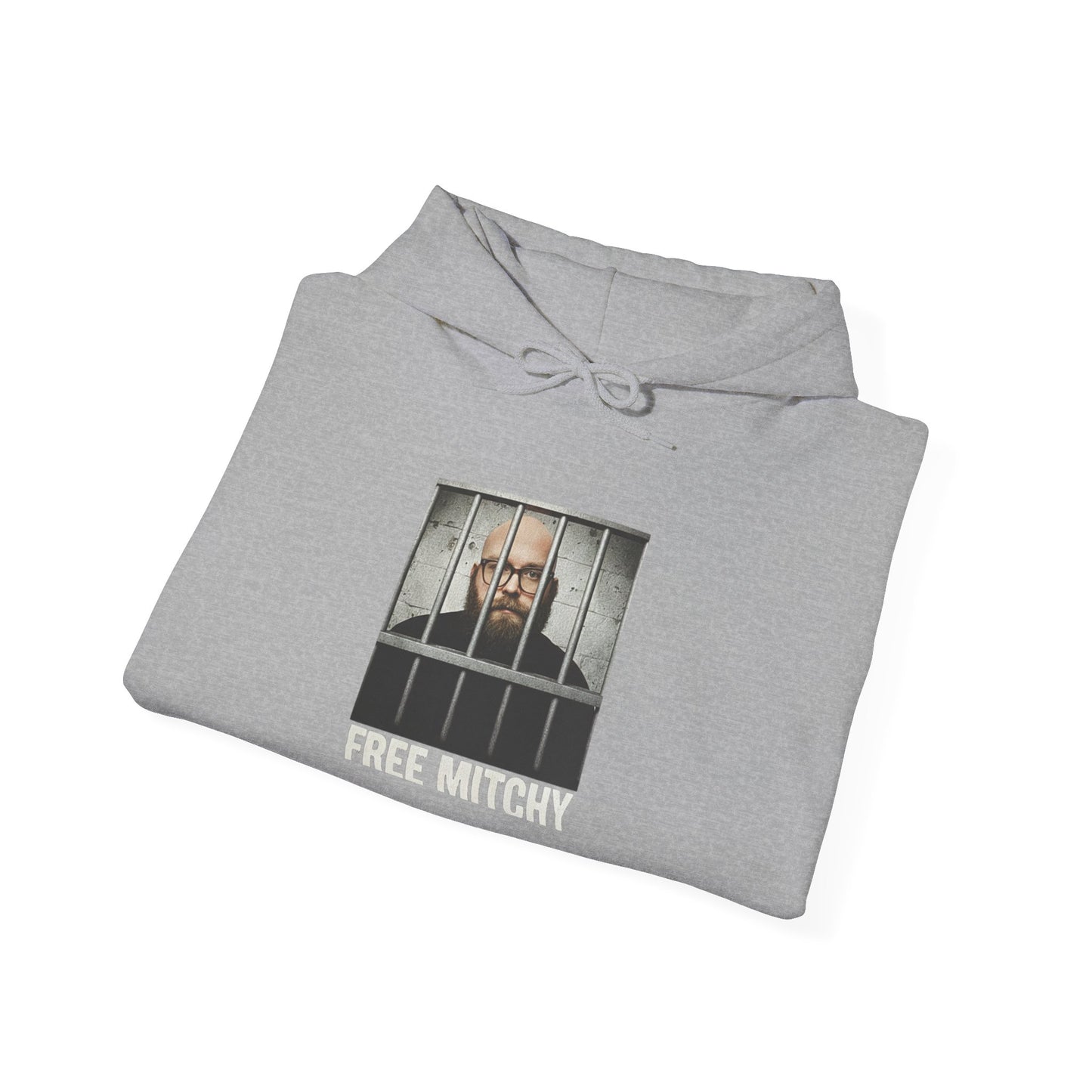 'Free Mitchy' | Portrait Behind Bars hoodie | 'Free Mitchy' prison mugshot design