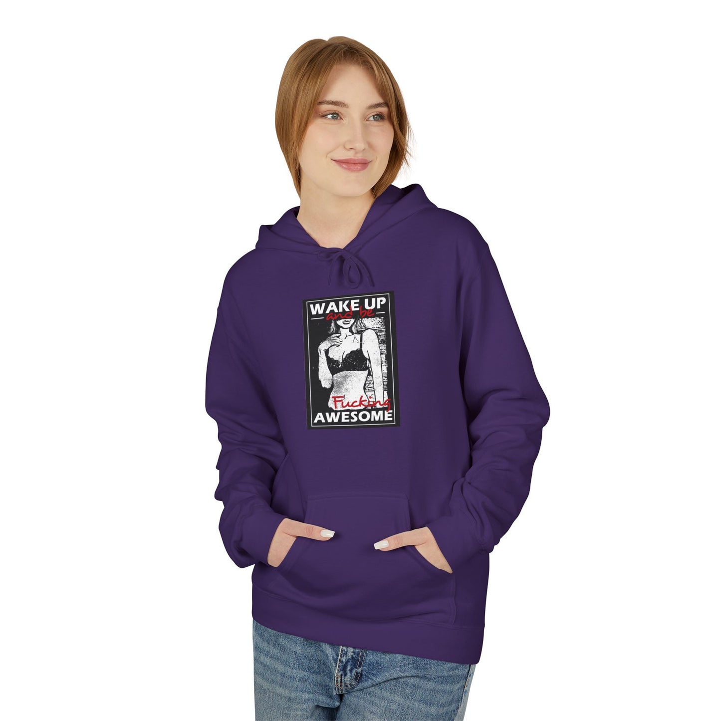 Awesome Wake Up Hoodie - Unisex Midweight Fleece Sweatshirt