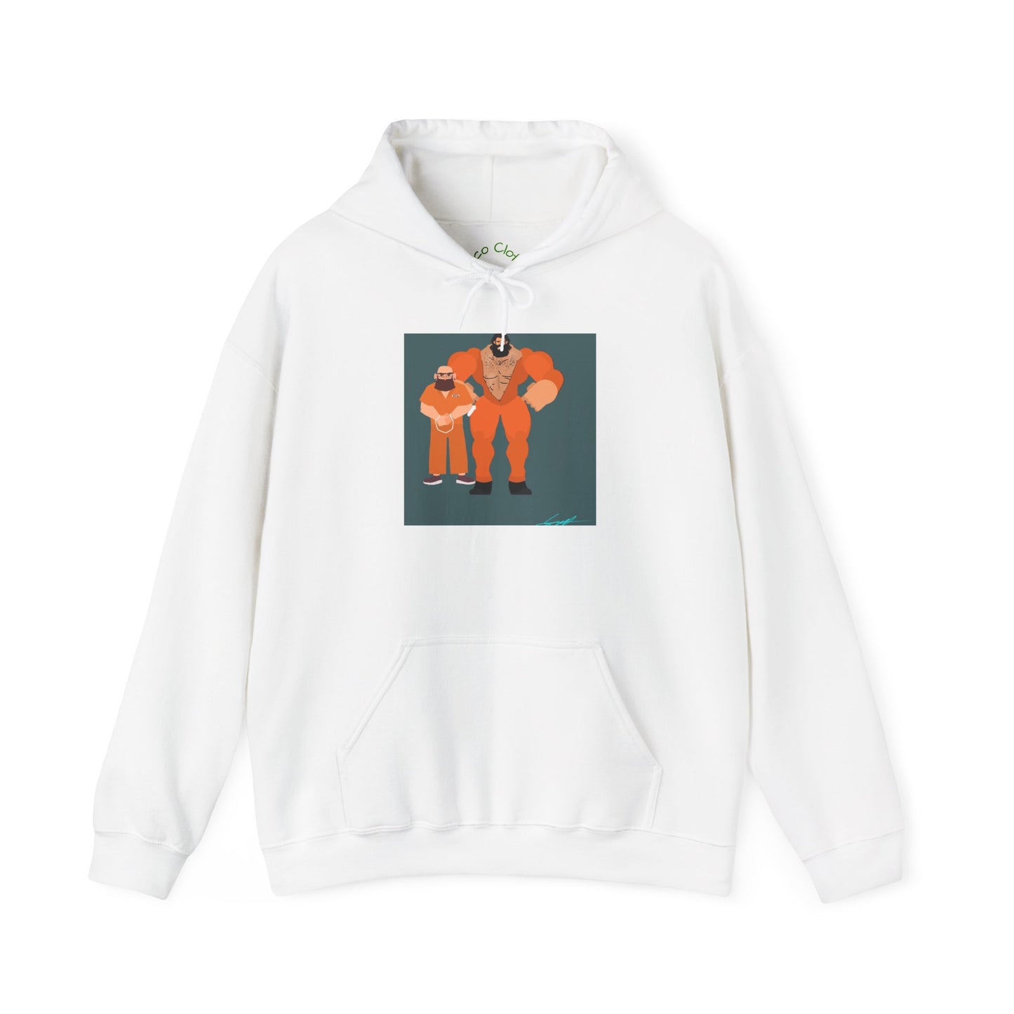'Free Mitchy' Orange Jumpsuit Hoodie - Retro Inmate Duo Graphic Sweatshirt