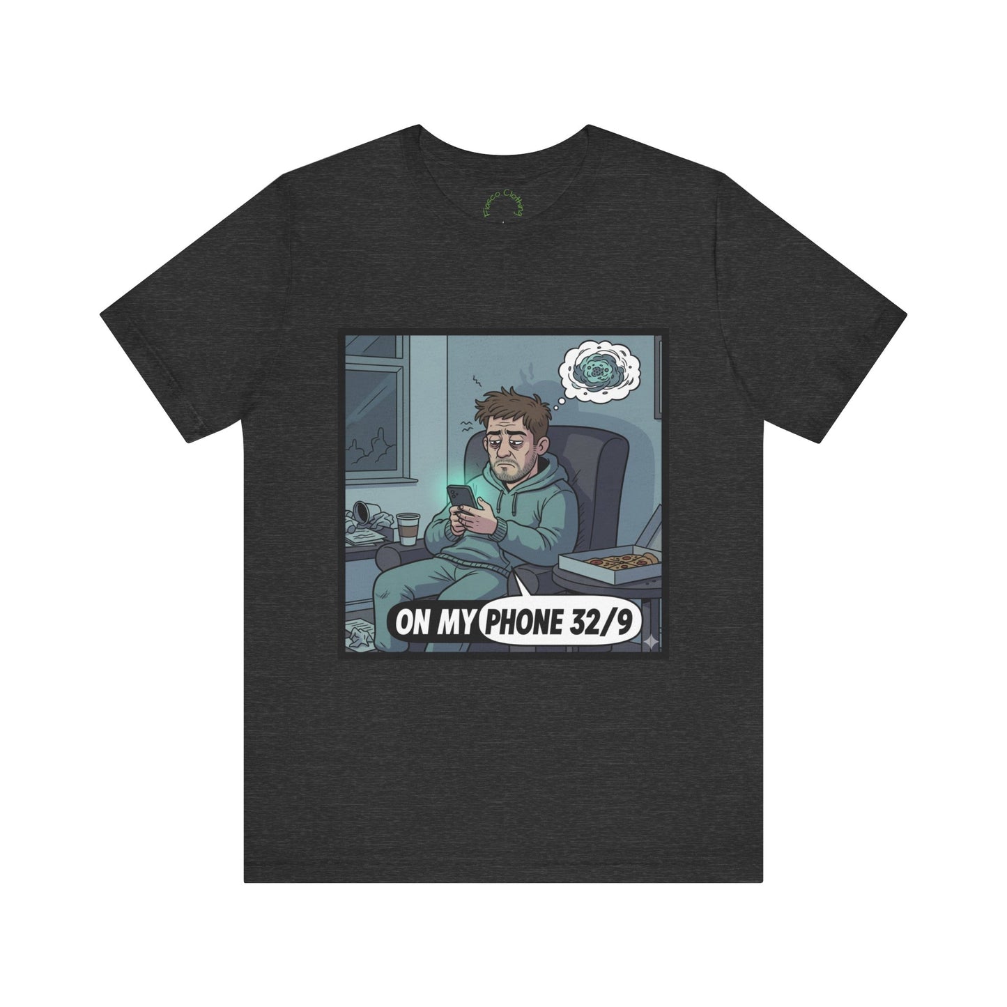 'Mitchy' On My Phone 32/9 Tee | Funny Phone Addiction Illustration T-Shirt
