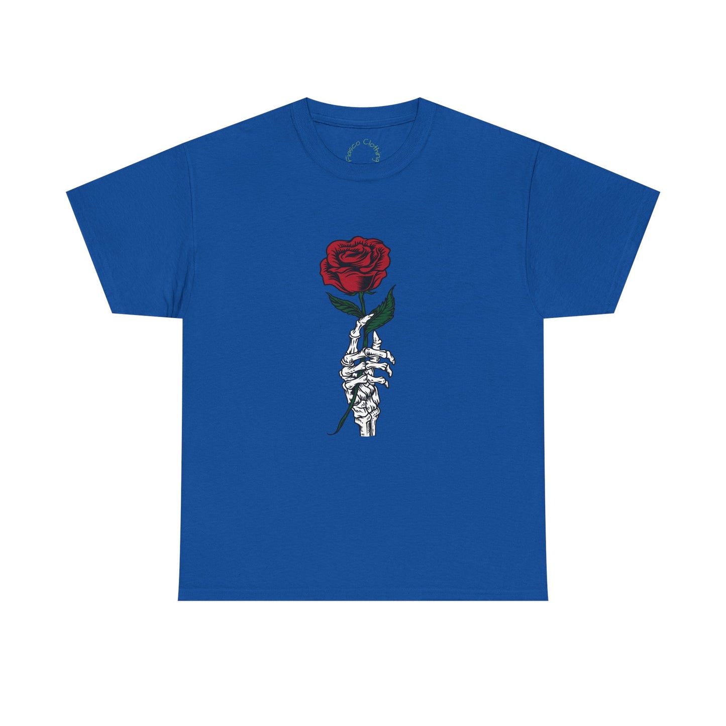 Vintage Rose Skeleton Tee - Unisex Heavy Cotton T-Shirt for Casual Style