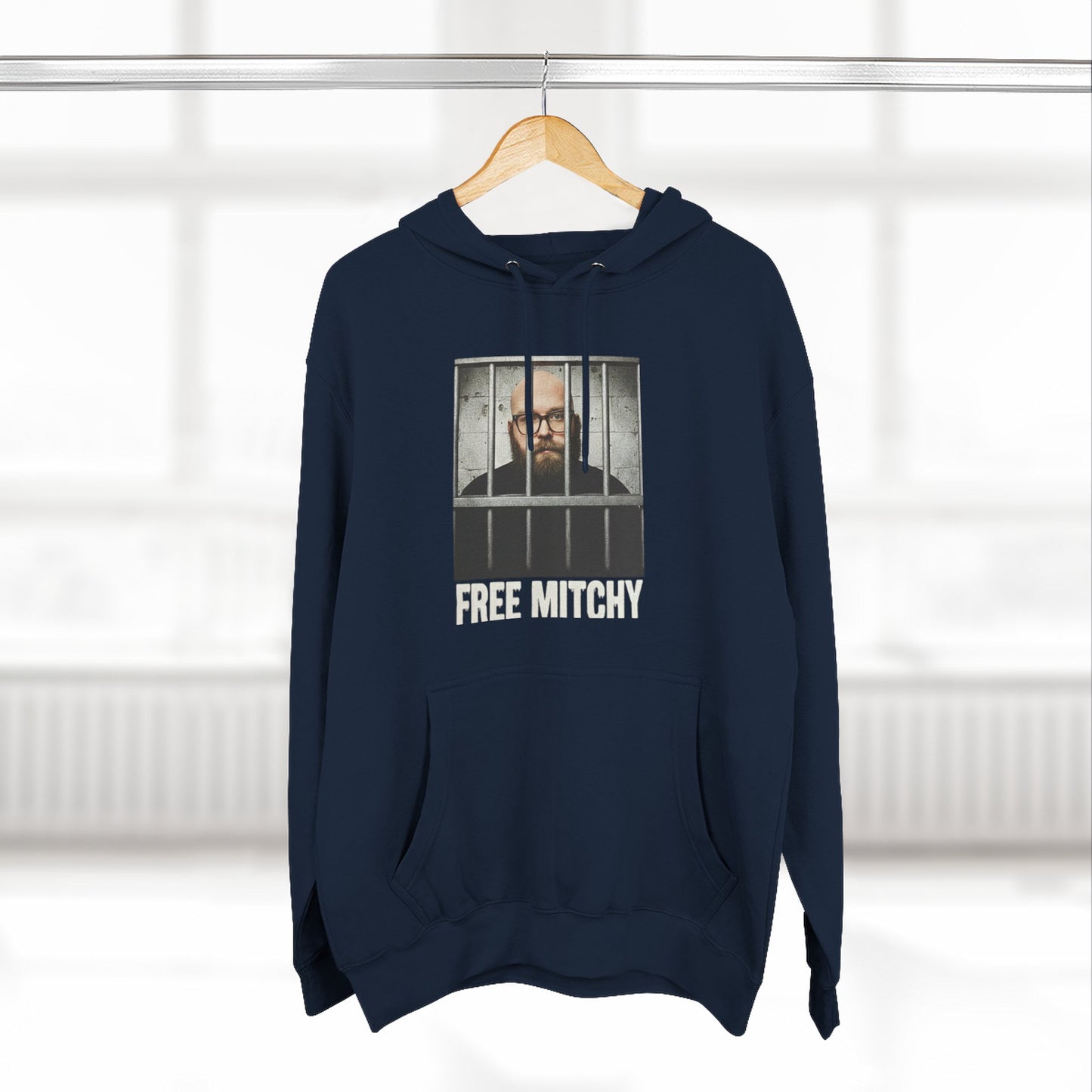 'Free Mitchy' Jail Photo Graphic Hoodie with Fiasco Clothing Back Logo