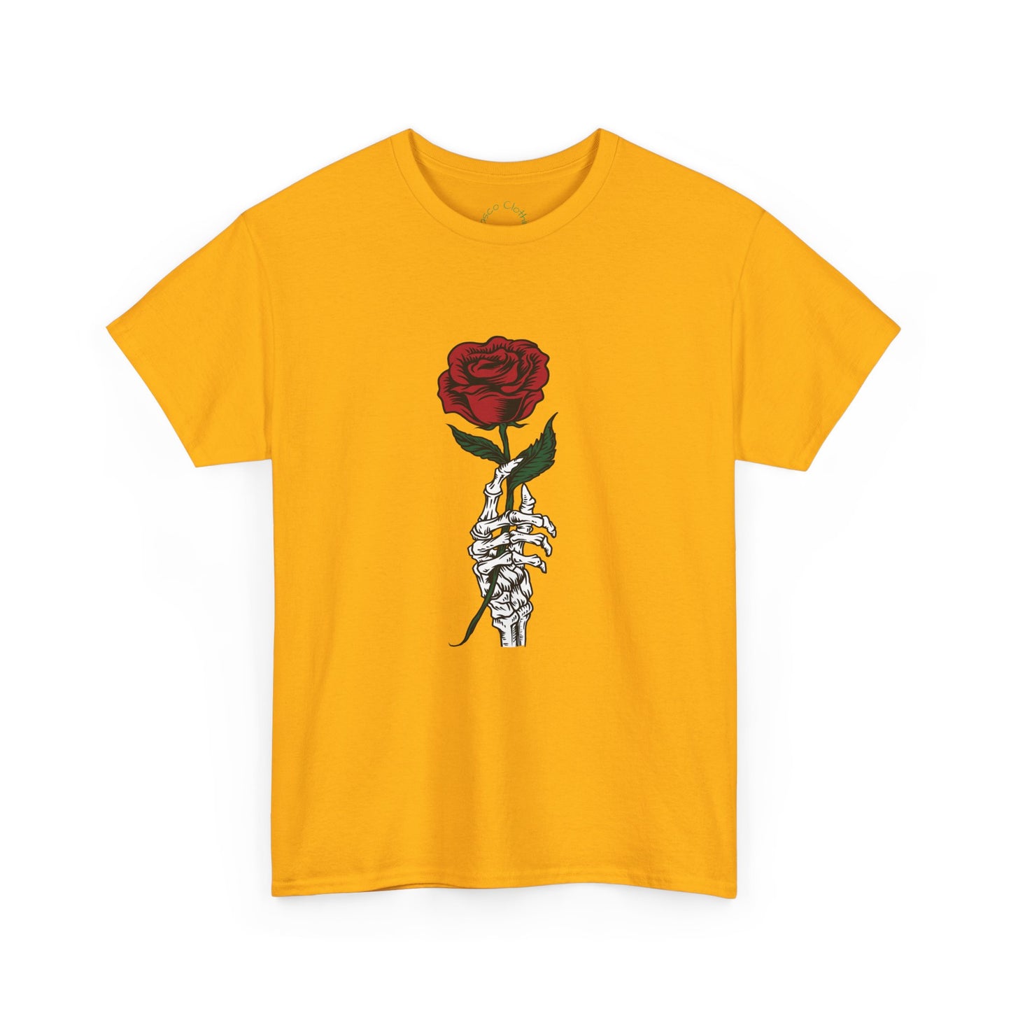 Vintage Rose Skeleton Tee - Unisex Heavy Cotton T-Shirt for Casual Style