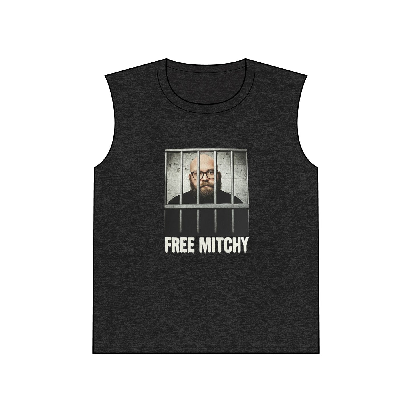 'Free Mitchy' Jail Photo Muscle Tank — Protest/Prison Reform Statement Tee