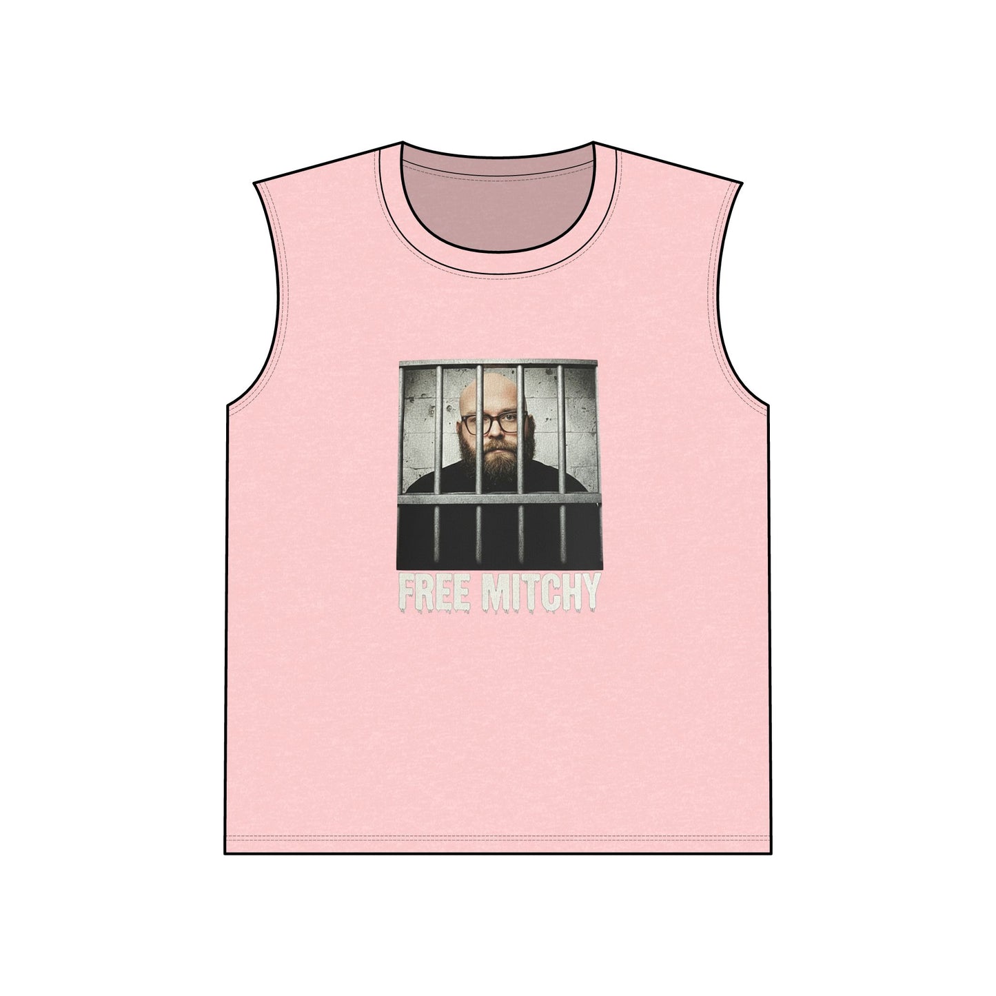 'Free Mitchy' Jail Photo Muscle Tank — Protest/Prison Reform Statement Tee