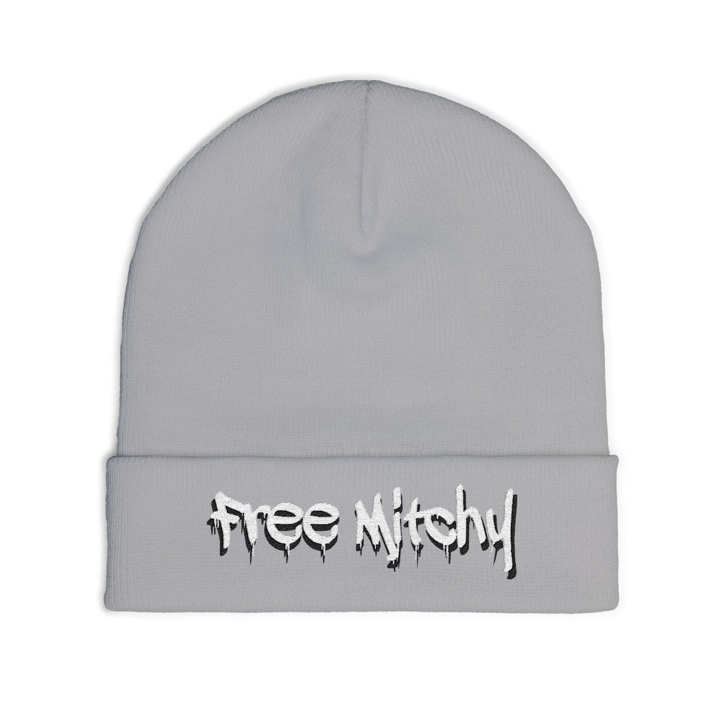 'Free Mitchy' Knit Beanie — Cozy Graphic Winter Hat