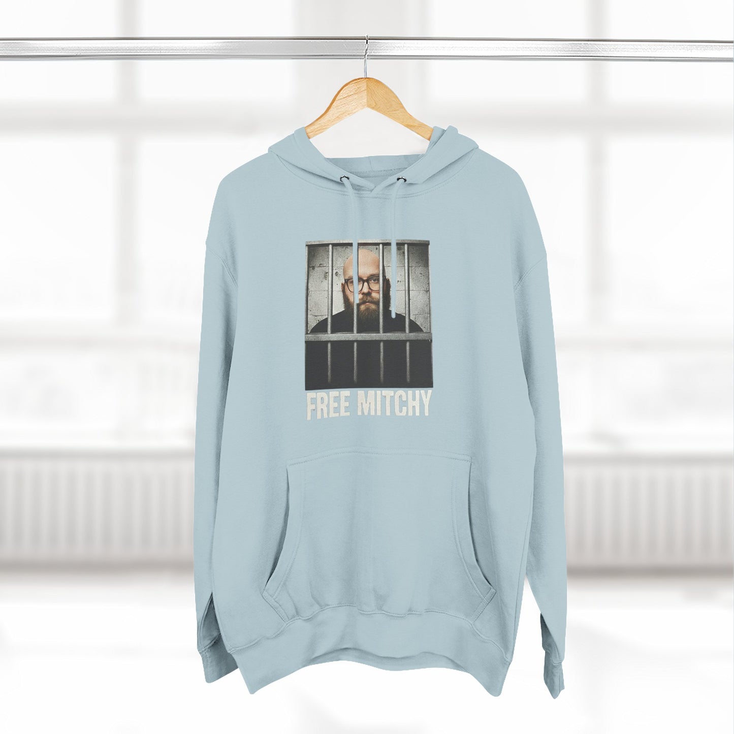'Free Mitchy' Jail Photo Graphic Hoodie with Fiasco Clothing Back Logo