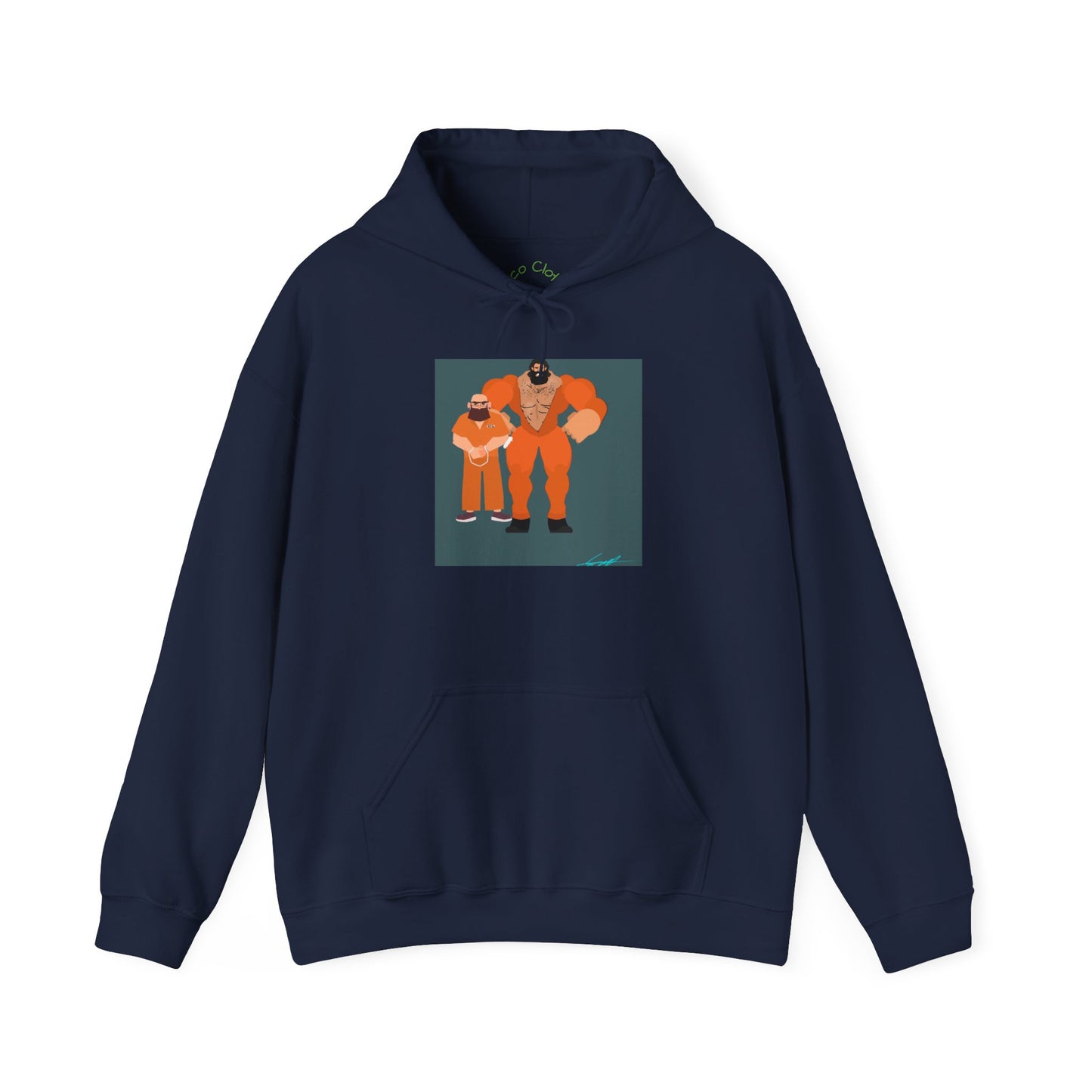 'Free Mitchy' Orange Jumpsuit Hoodie - Retro Inmate Duo Graphic Sweatshirt