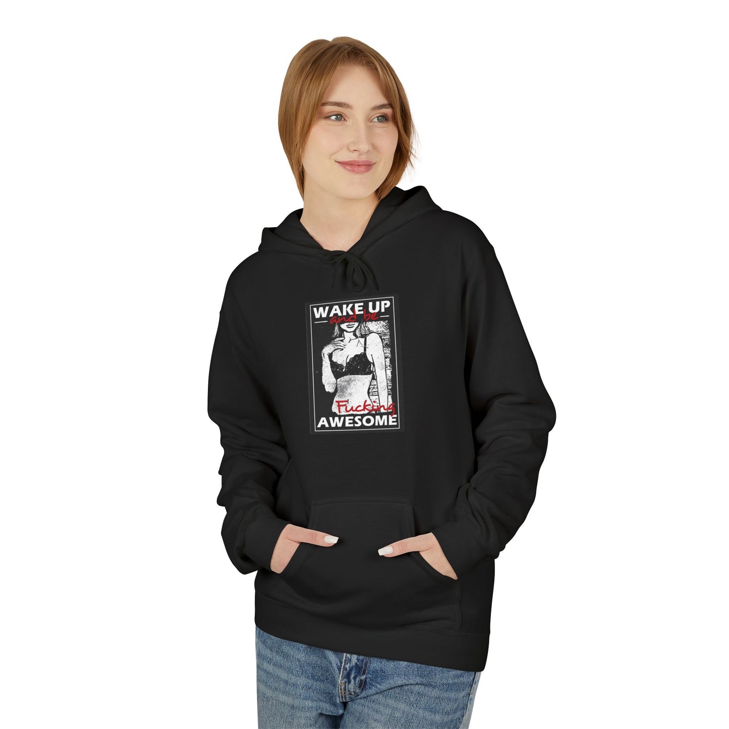 Awesome Wake Up Hoodie - Unisex Midweight Fleece Sweatshirt