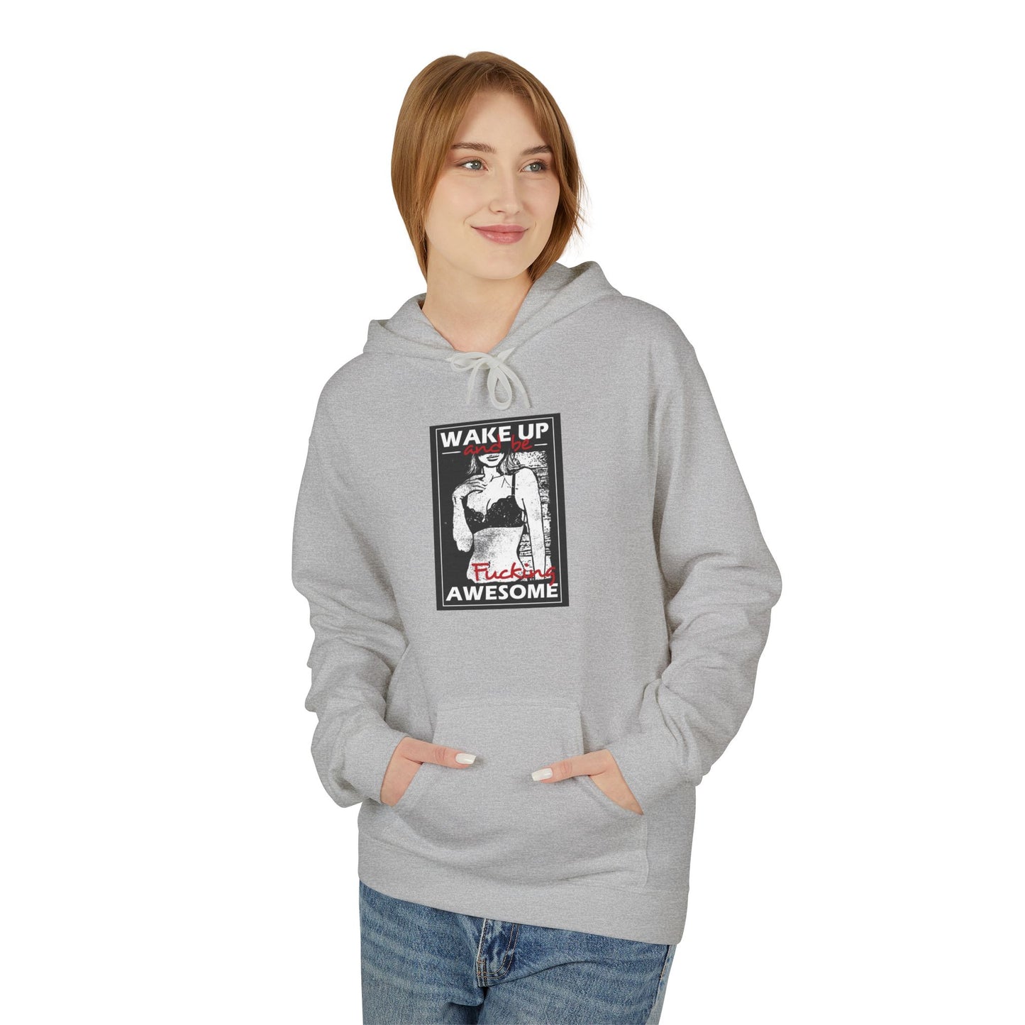 Awesome Wake Up Hoodie - Unisex Midweight Fleece Sweatshirt