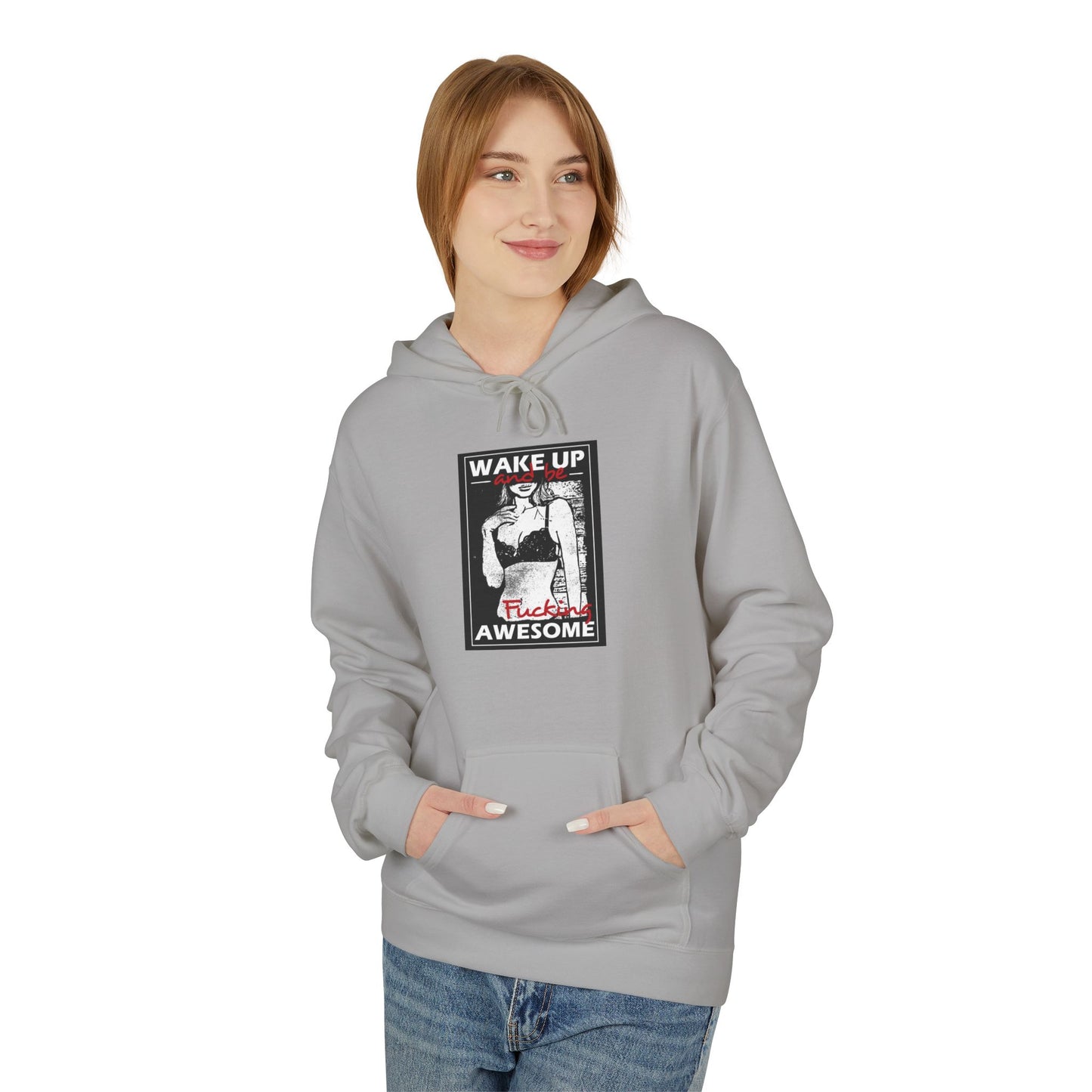 Awesome Wake Up Hoodie - Unisex Midweight Fleece Sweatshirt