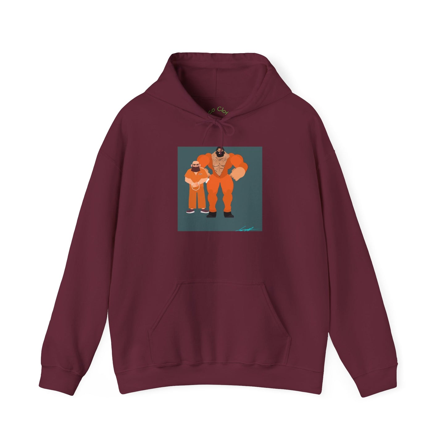 'Free Mitchy' Orange Jumpsuit Hoodie - Retro Inmate Duo Graphic Sweatshirt
