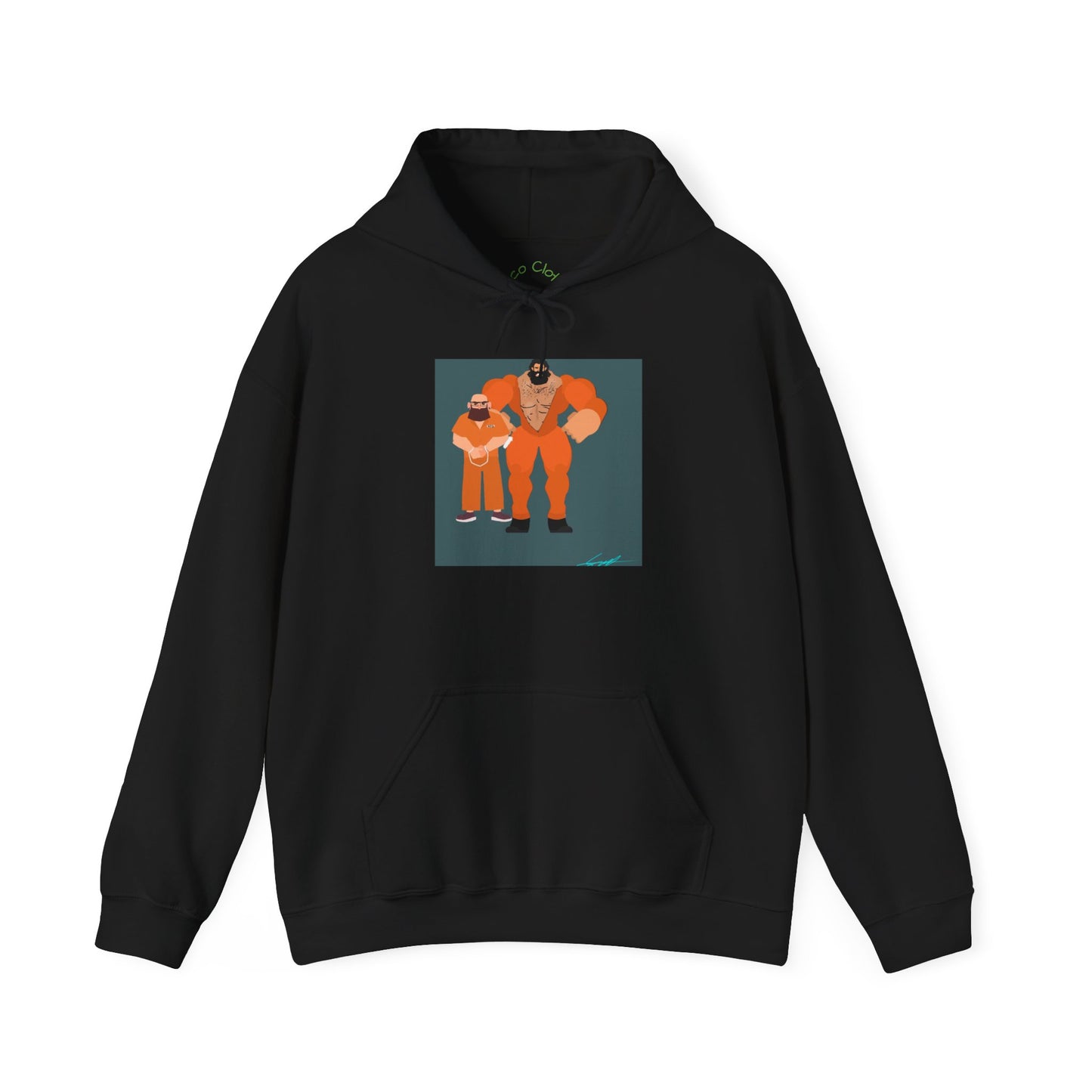'Free Mitchy' Orange Jumpsuit Hoodie - Retro Inmate Duo Graphic Sweatshirt