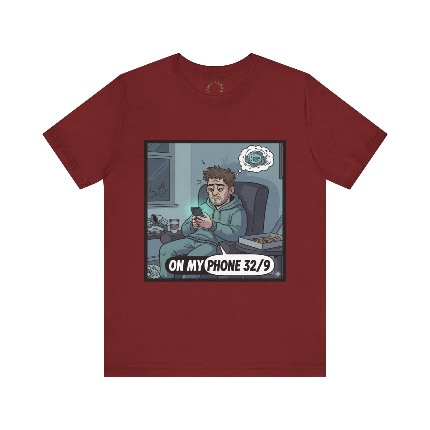 'Mitchy' On My Phone 32/9 Tee | Funny Phone Addiction Illustration T-Shirt