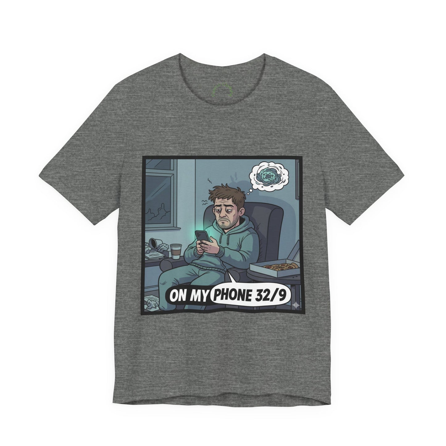 'Mitchy' On My Phone 32/9 Tee | Funny Phone Addiction Illustration T-Shirt