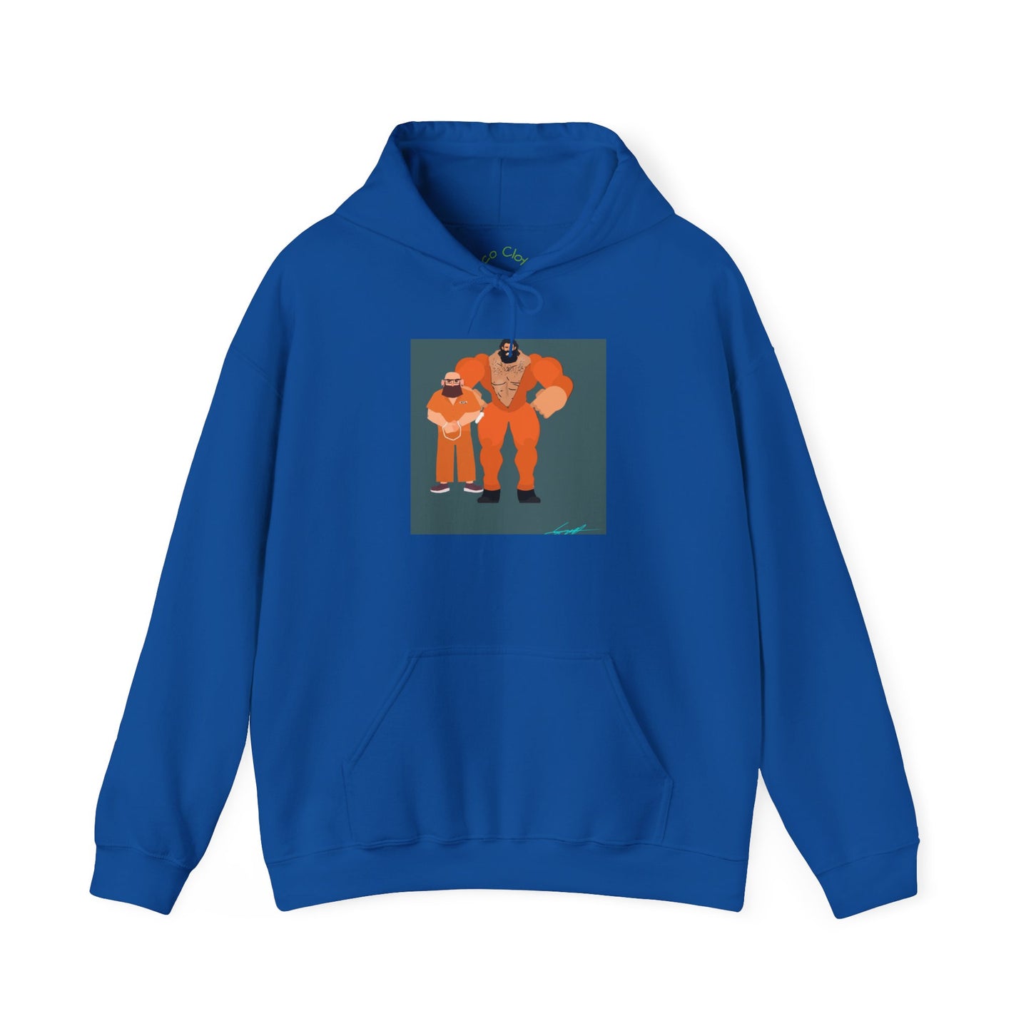 'Free Mitchy' Orange Jumpsuit Hoodie - Retro Inmate Duo Graphic Sweatshirt