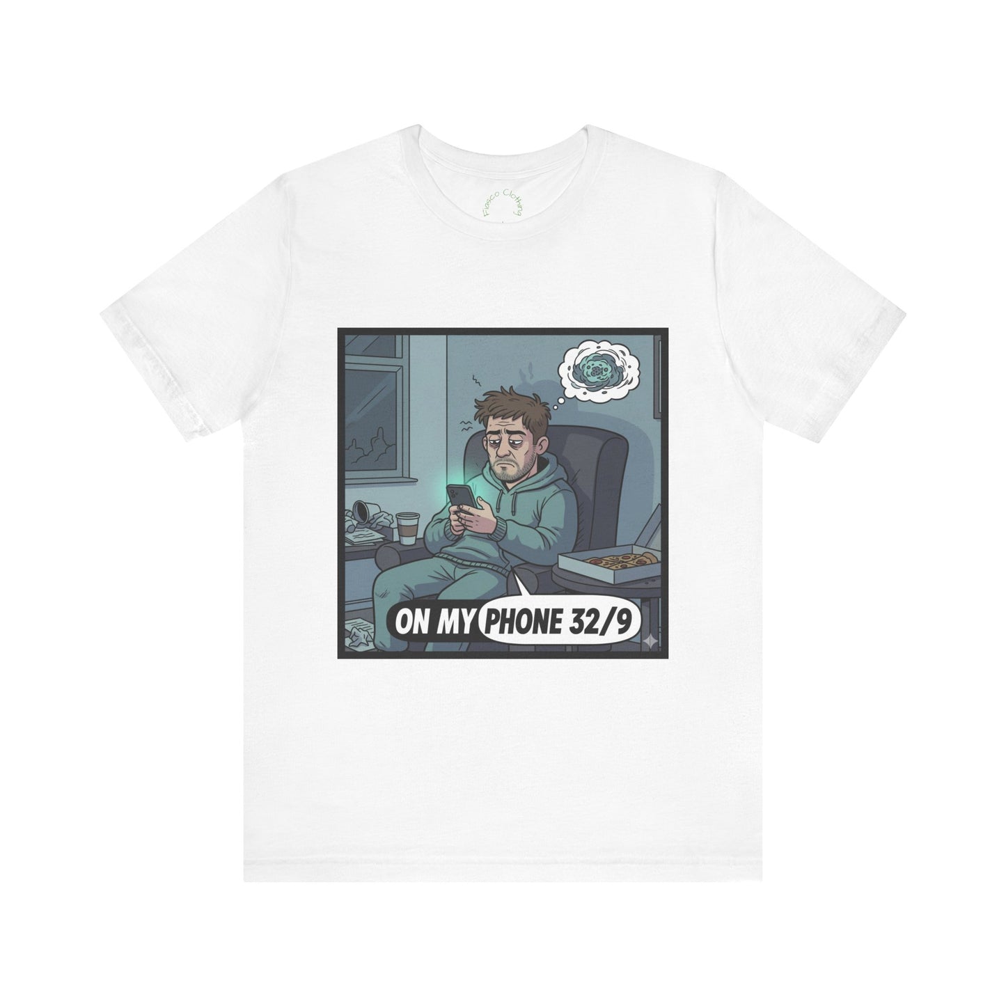 'Mitchy' On My Phone 32/9 Tee | Funny Phone Addiction Illustration T-Shirt