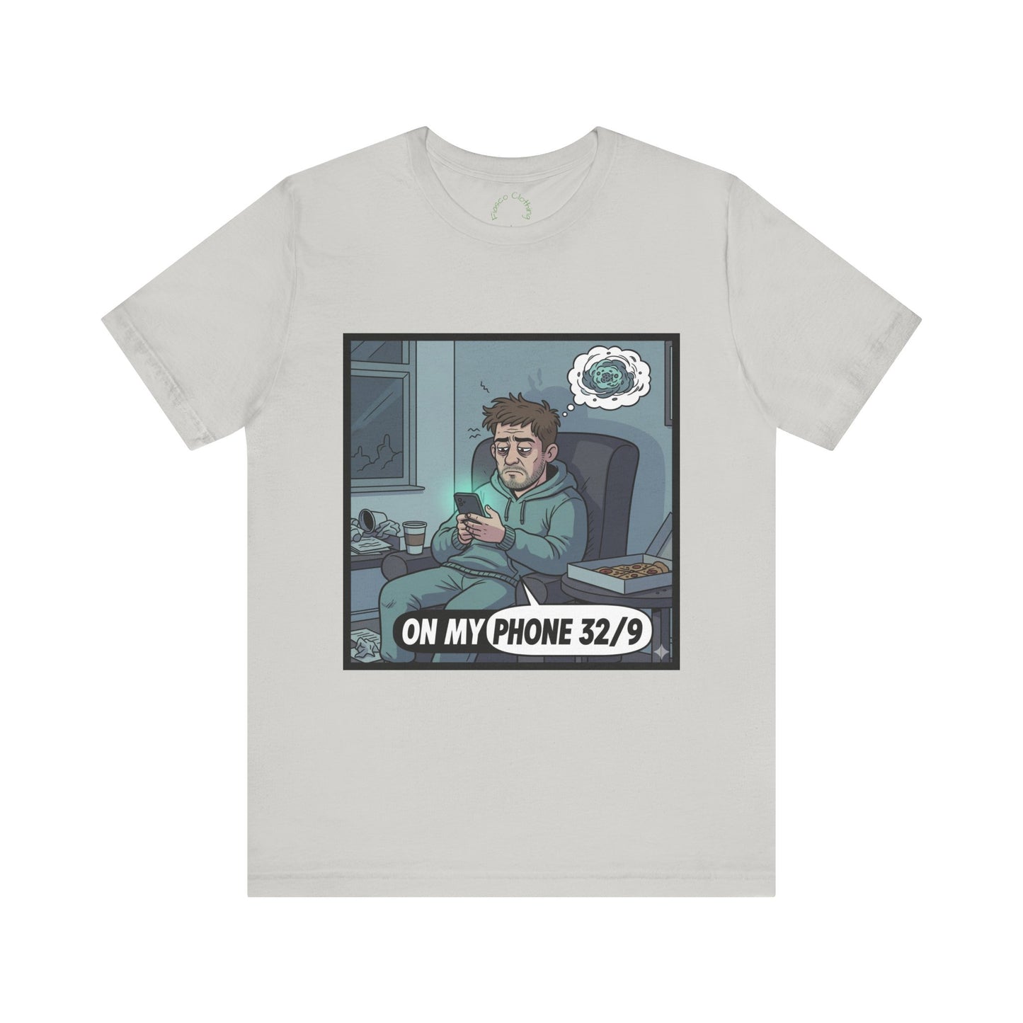 'Mitchy' On My Phone 32/9 Tee | Funny Phone Addiction Illustration T-Shirt