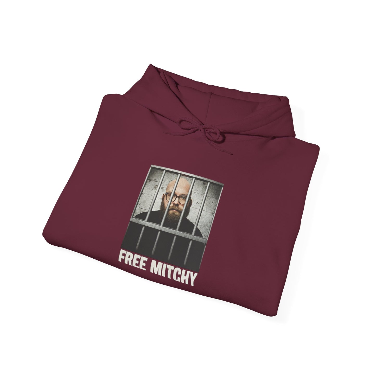 'Free Mitchy' | Portrait Behind Bars hoodie | 'Free Mitchy' prison mugshot design