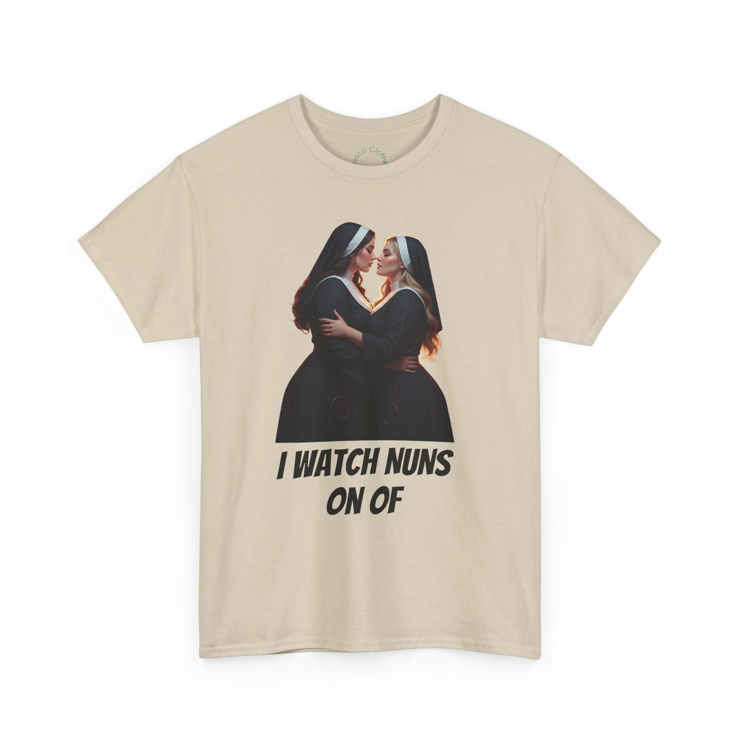 I Watch Nuns Unisex Heavy Cotton Tee - Fun and Quirky Humor T-Shirt