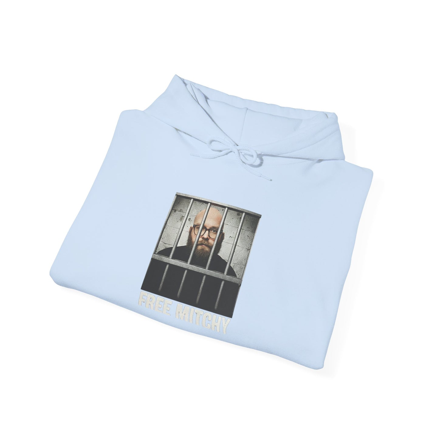'Free Mitchy' | Portrait Behind Bars hoodie | 'Free Mitchy' prison mugshot design