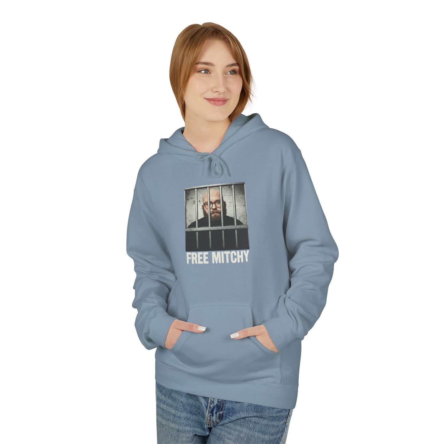 'Free Mitchy' Jail Portrait Graphic Pullover
