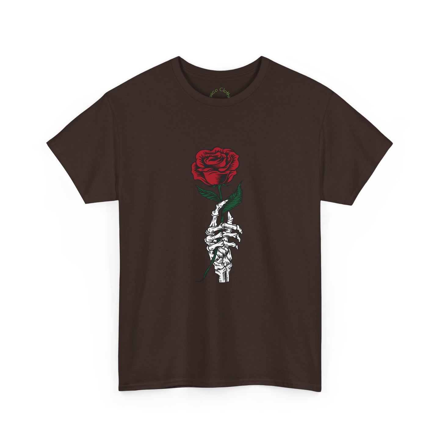 Vintage Rose Skeleton Tee - Unisex Heavy Cotton T-Shirt for Casual Style