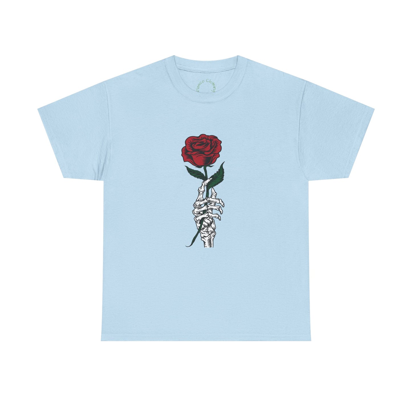 Vintage Rose Skeleton Tee - Unisex Heavy Cotton T-Shirt for Casual Style