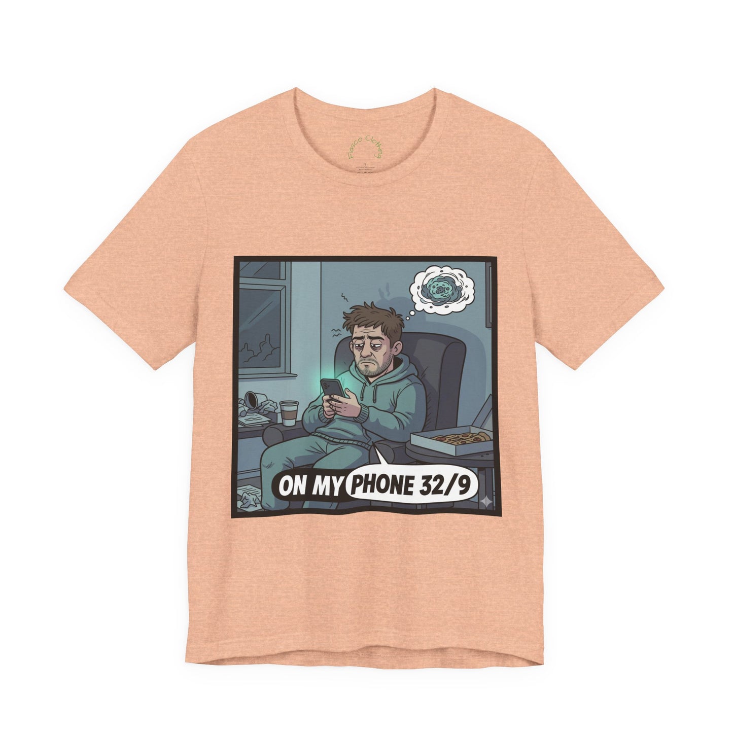 'Mitchy' On My Phone 32/9 Tee | Funny Phone Addiction Illustration T-Shirt
