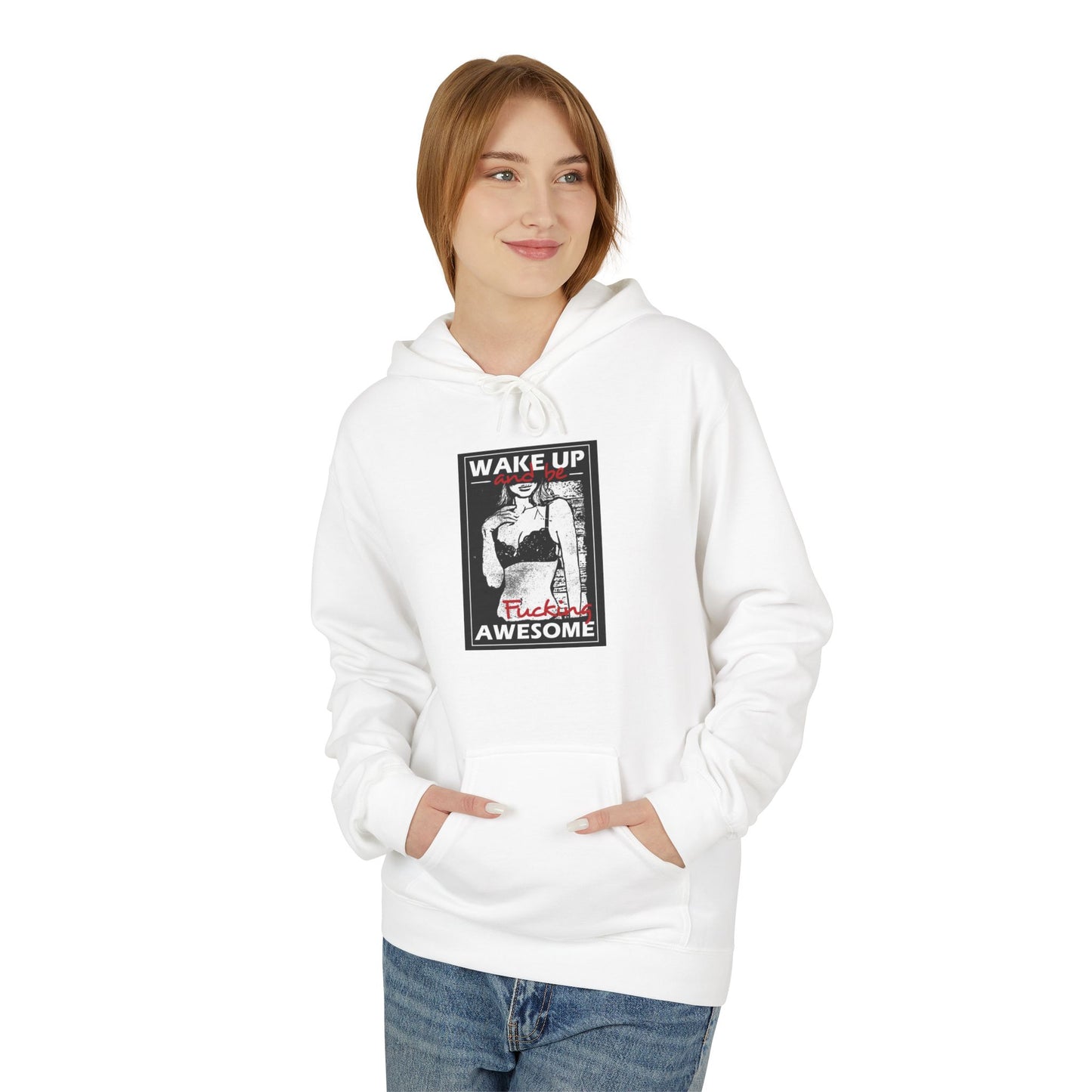 Awesome Wake Up Hoodie - Unisex Midweight Fleece Sweatshirt