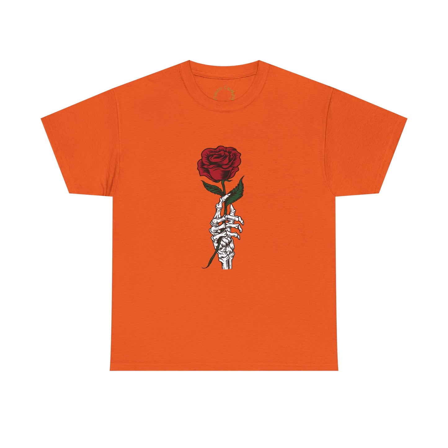 Vintage Rose Skeleton Tee - Unisex Heavy Cotton T-Shirt for Casual Style