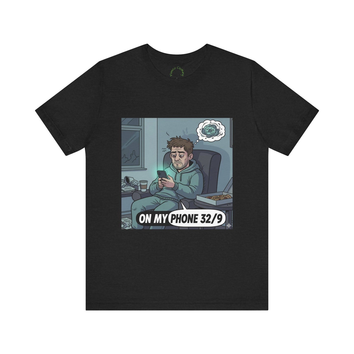 'Mitchy' On My Phone 32/9 Tee | Funny Phone Addiction Illustration T-Shirt