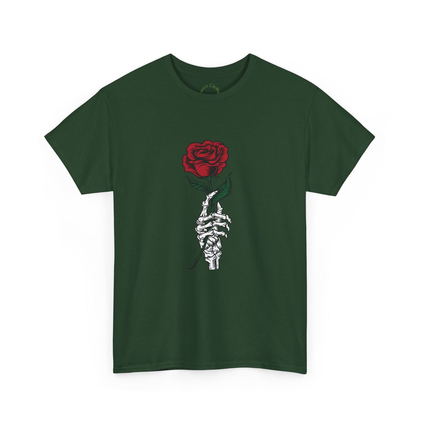 Vintage Rose Skeleton Tee - Unisex Heavy Cotton T-Shirt for Casual Style
