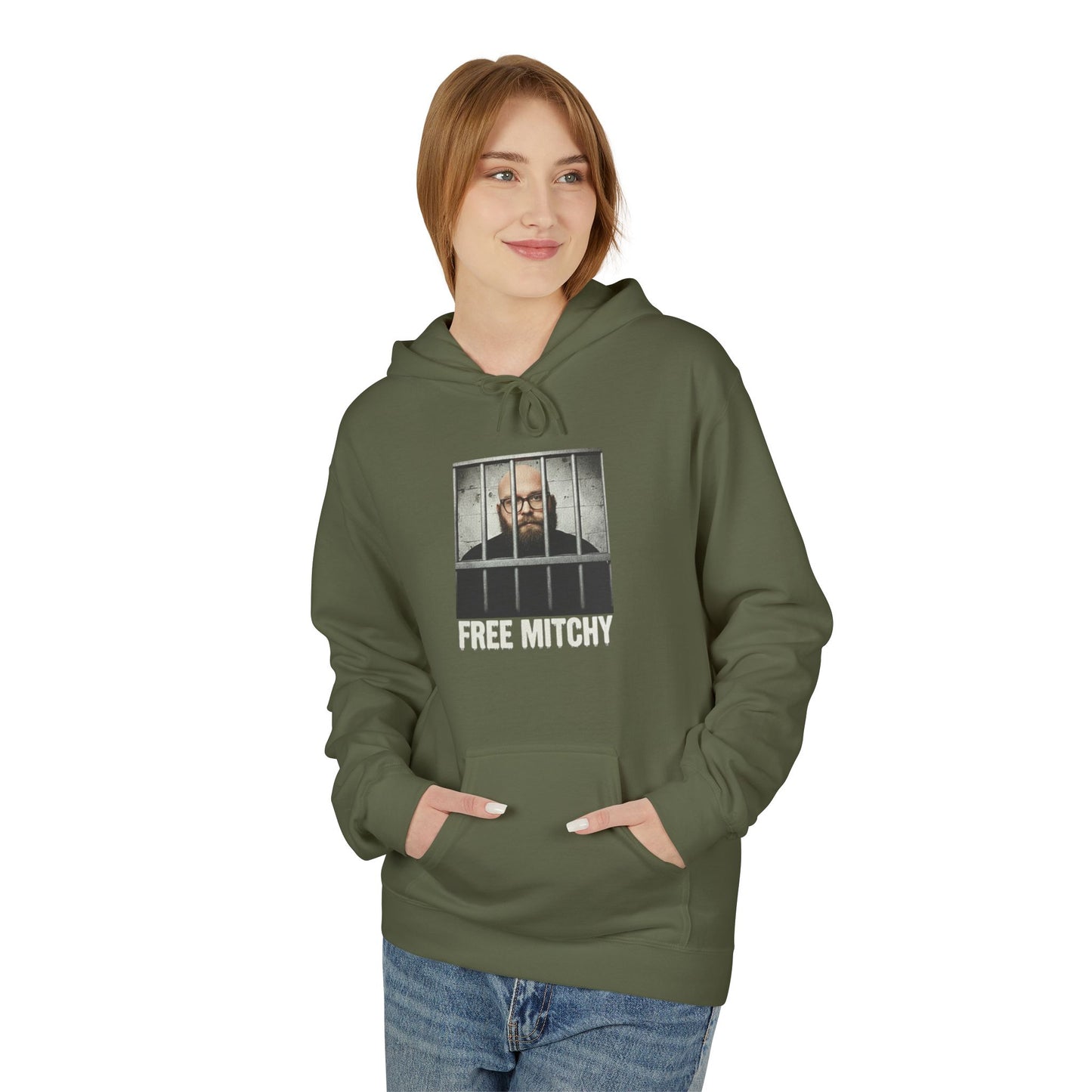 'Free Mitchy' Jail Portrait Graphic Pullover