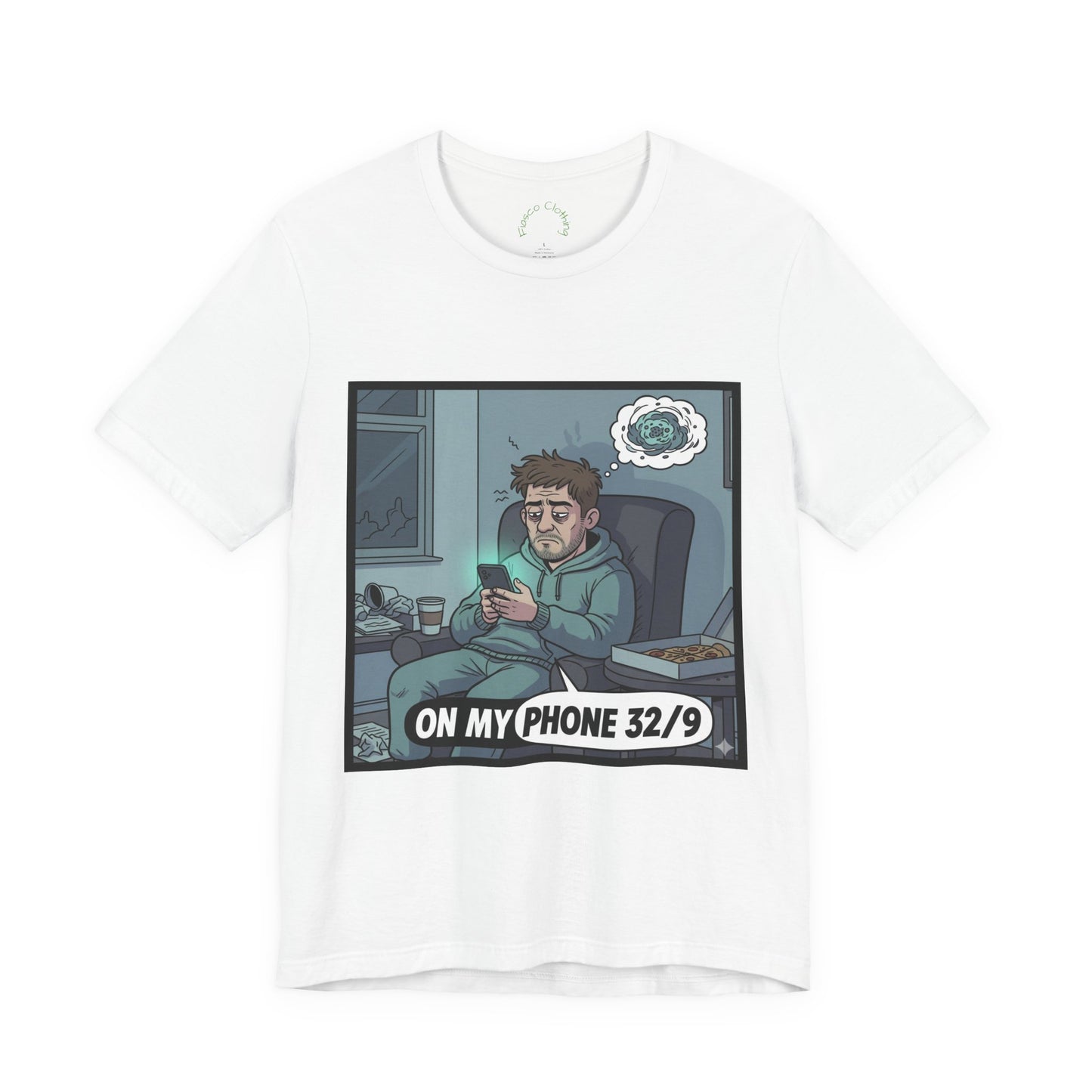 'Mitchy' On My Phone 32/9 Tee | Funny Phone Addiction Illustration T-Shirt