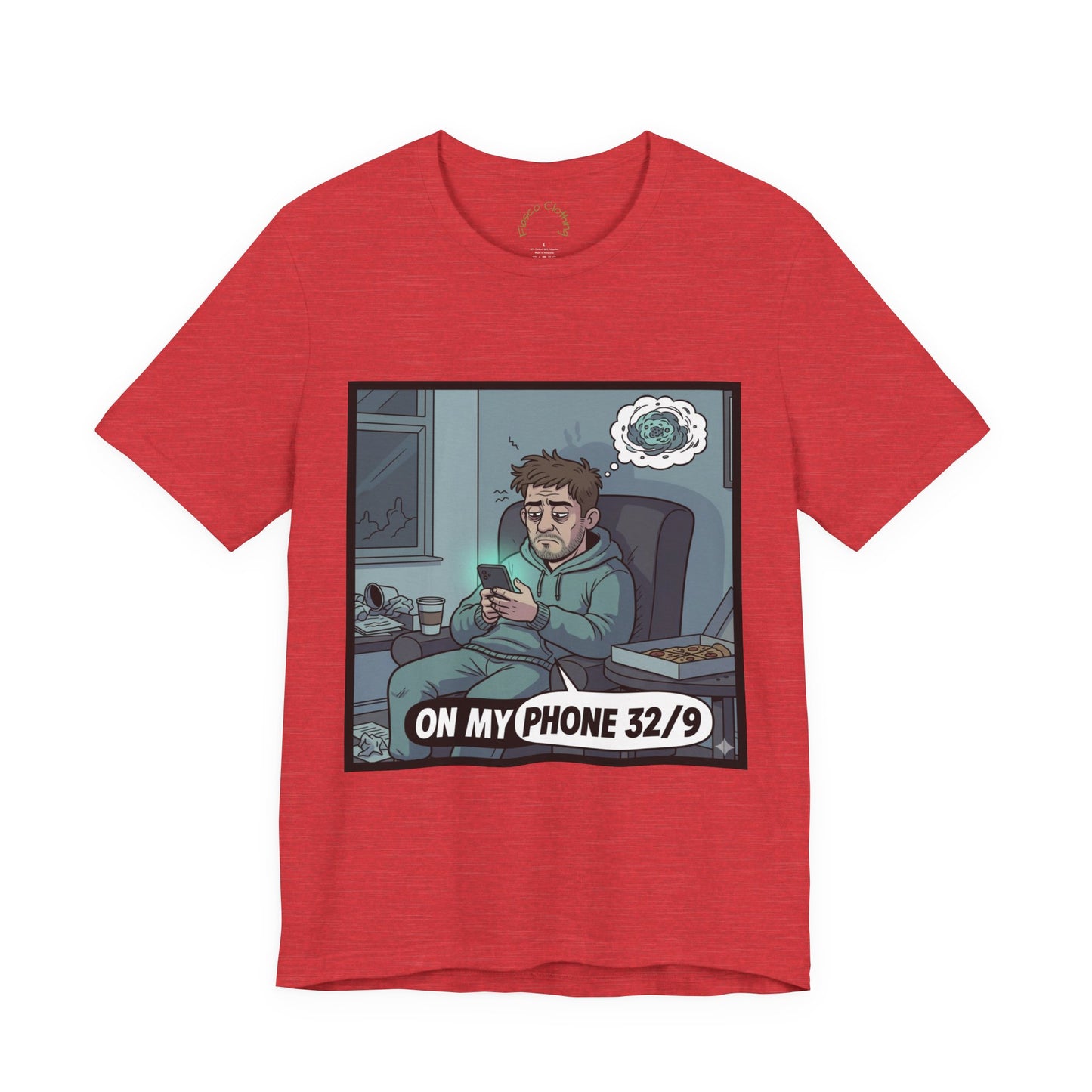 'Mitchy' On My Phone 32/9 Tee | Funny Phone Addiction Illustration T-Shirt