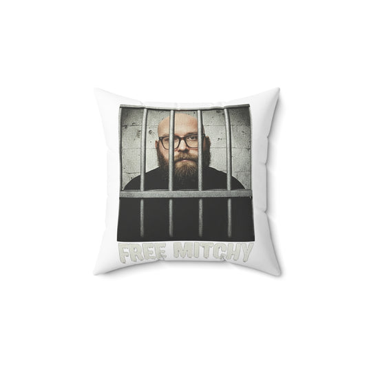 "Free Mitchy" Character Square Pillow