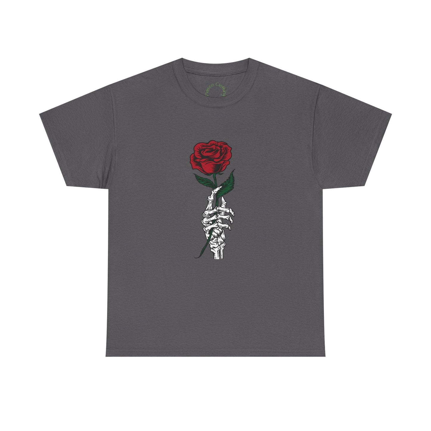 Vintage Rose Skeleton Tee - Unisex Heavy Cotton T-Shirt for Casual Style