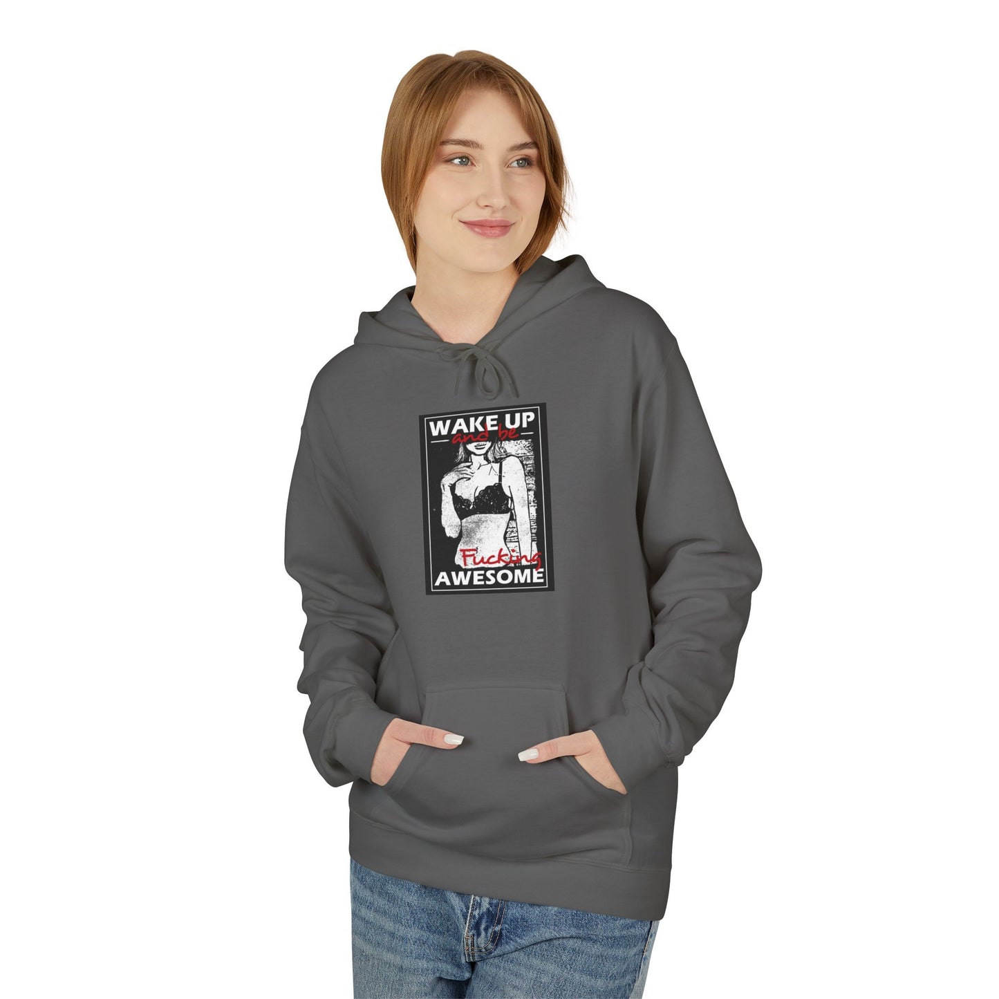Awesome Wake Up Hoodie - Unisex Midweight Fleece Sweatshirt