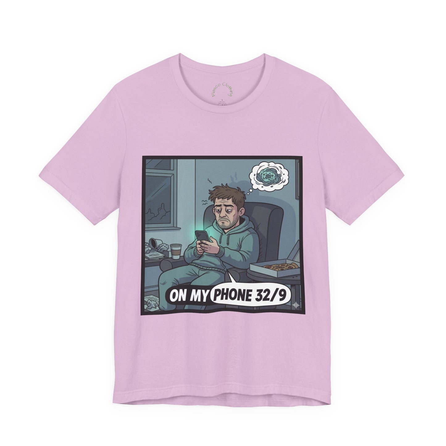 'Mitchy' On My Phone 32/9 Tee | Funny Phone Addiction Illustration T-Shirt