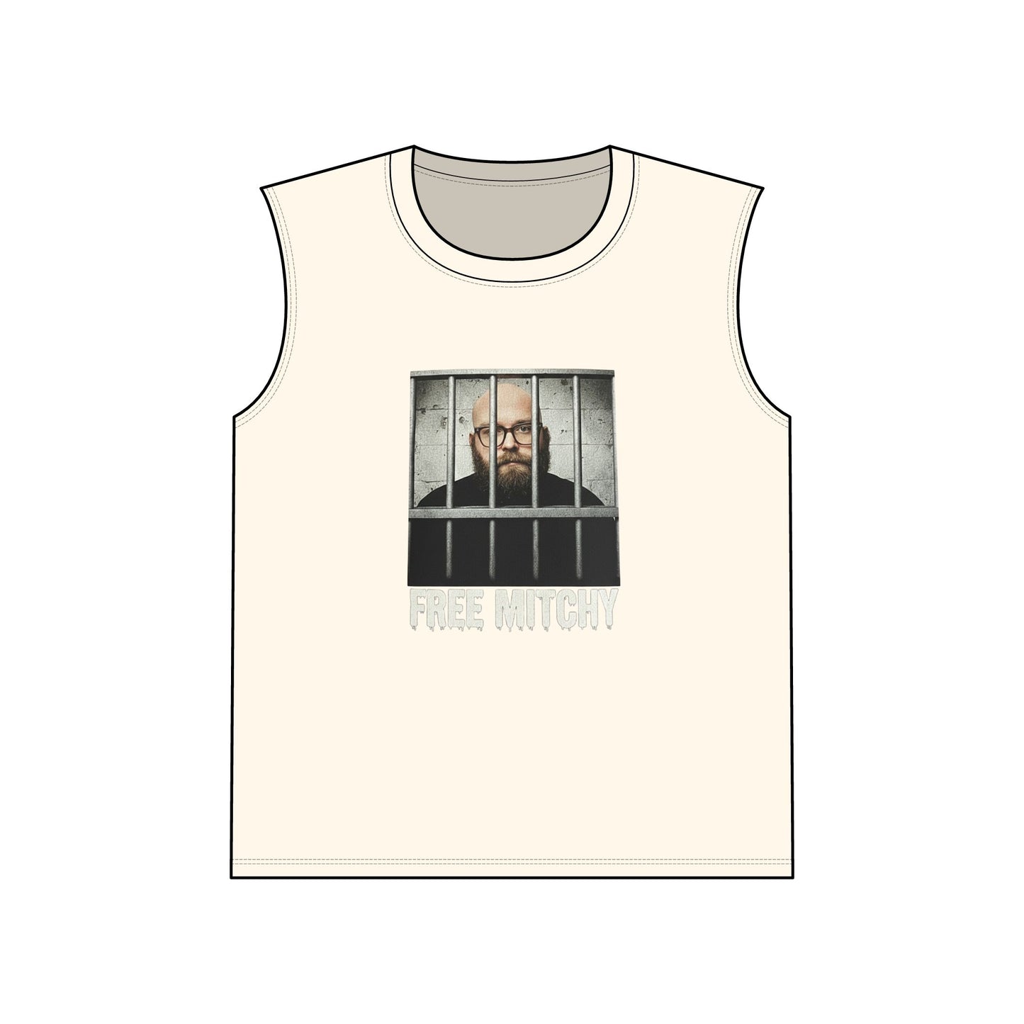 'Free Mitchy' Jail Photo Muscle Tank — Protest/Prison Reform Statement Tee