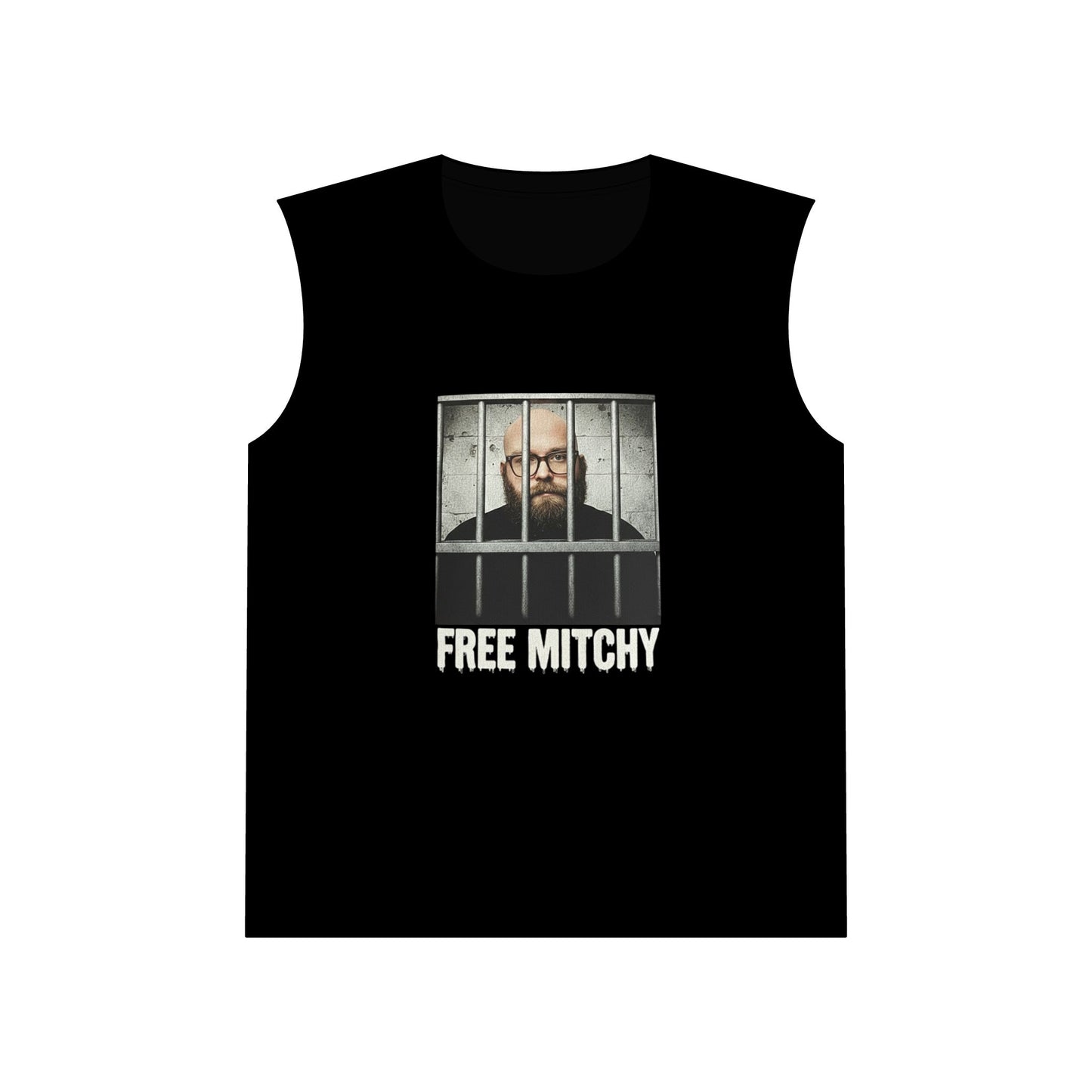 'Free Mitchy' Jail Photo Muscle Tank — Protest/Prison Reform Statement Tee