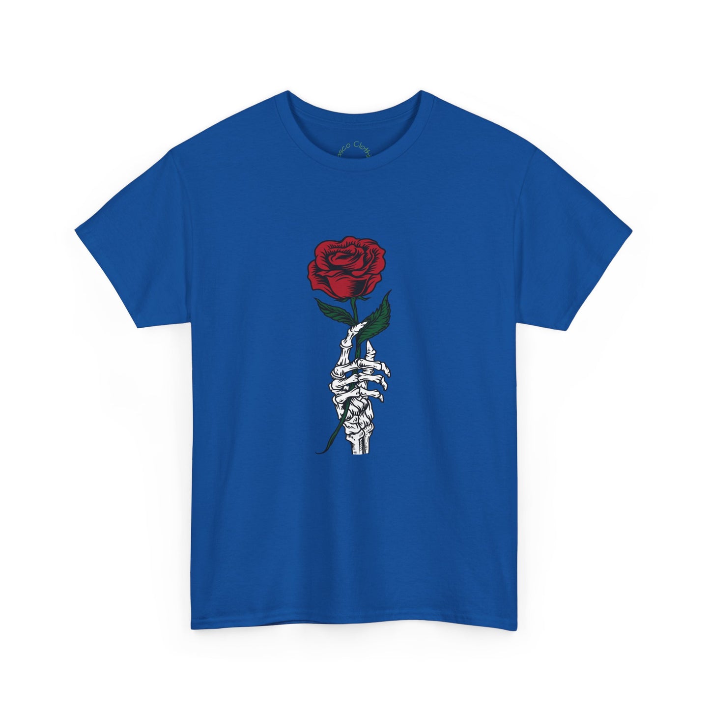 Vintage Rose Skeleton Tee - Unisex Heavy Cotton T-Shirt for Casual Style