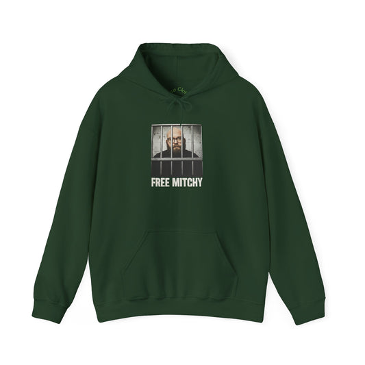 'Free Mitchy' | Portrait Behind Bars hoodie | 'Free Mitchy' prison mugshot design