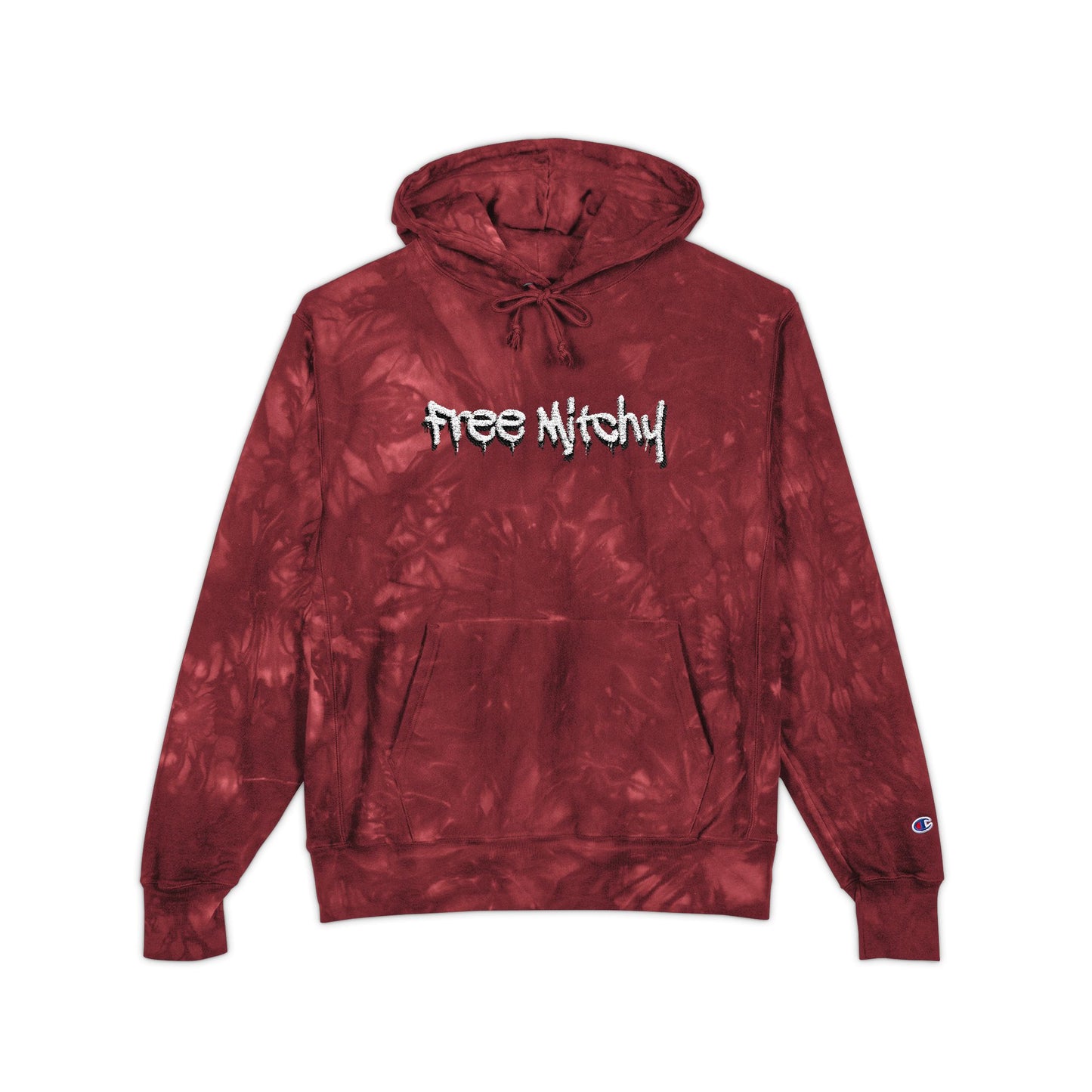 'Free Mitchy' | Tie-Dye Hoodie Embroidered Streetwear Pullover