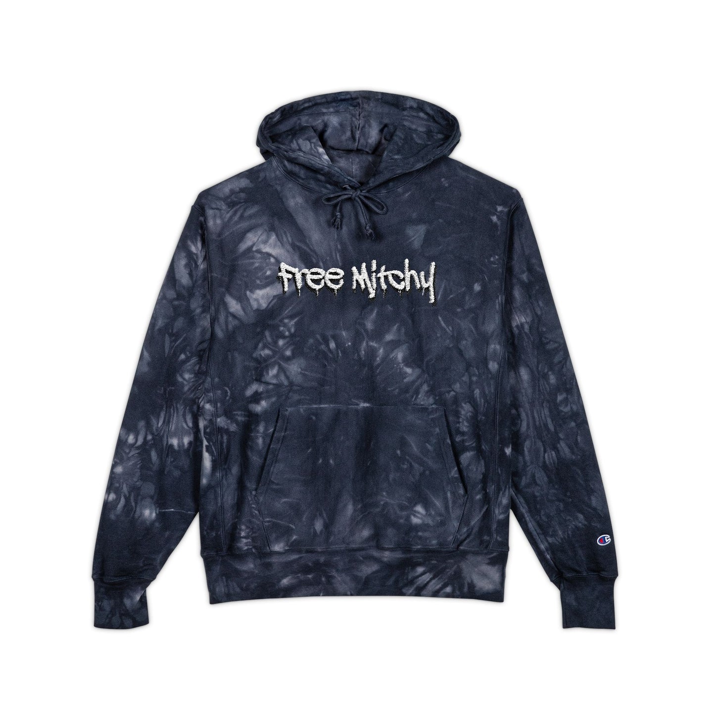 'Free Mitchy' | Tie-Dye Hoodie Embroidered Streetwear Pullover